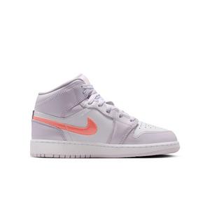 Jordan 1 Mid SE "Barely Grape/Atomic Pink/White" Grade School Girls' Shoe