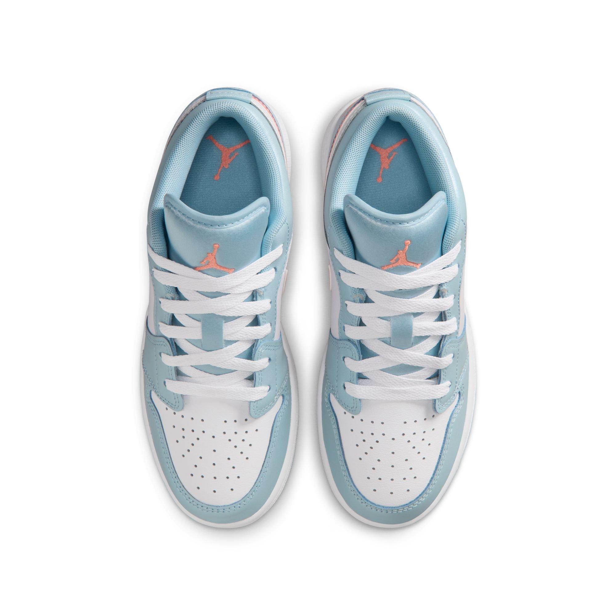 Jordan 1 Low Grade School Girls' "Ocean Bliss/Atomic Pink/White" Shoe