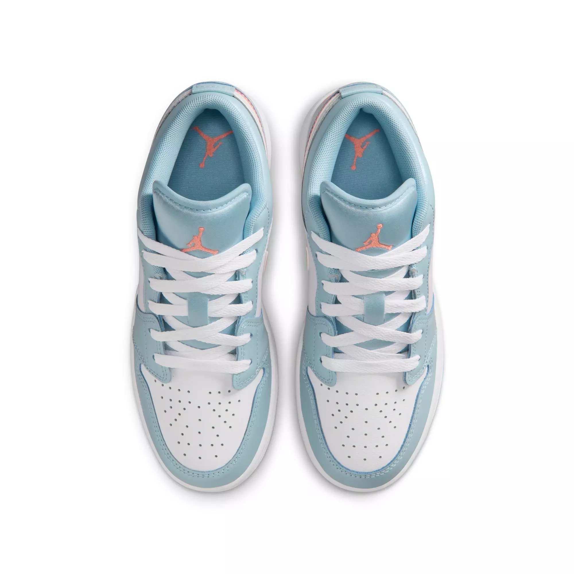 Jordan 1 Low "Ocean Bliss/Atomic Pink/White" Grade School Girls' Shoe - PURPLE/PINK