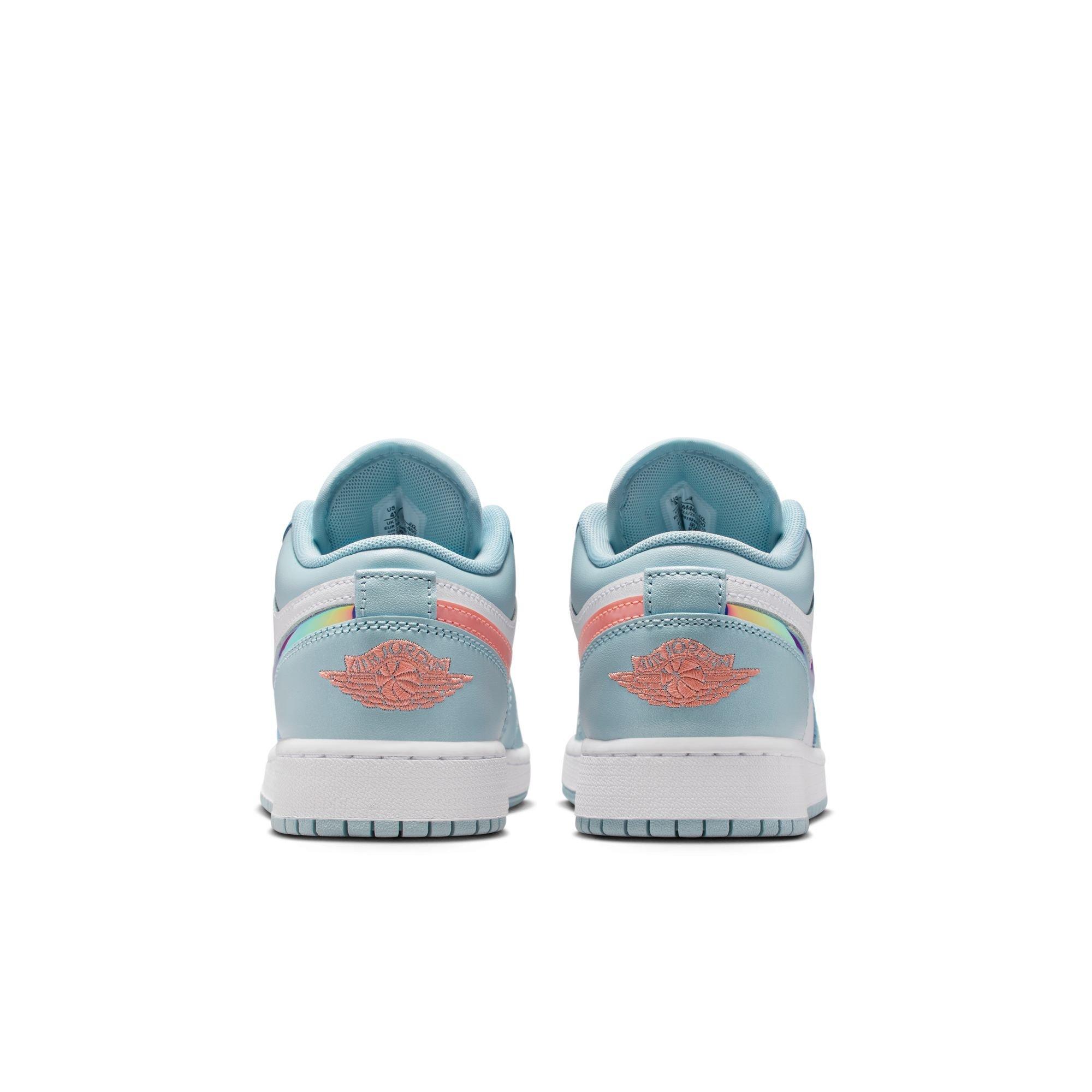 Jordan 1 Low Grade School Girls' "Ocean Bliss/Atomic Pink/White" Shoe