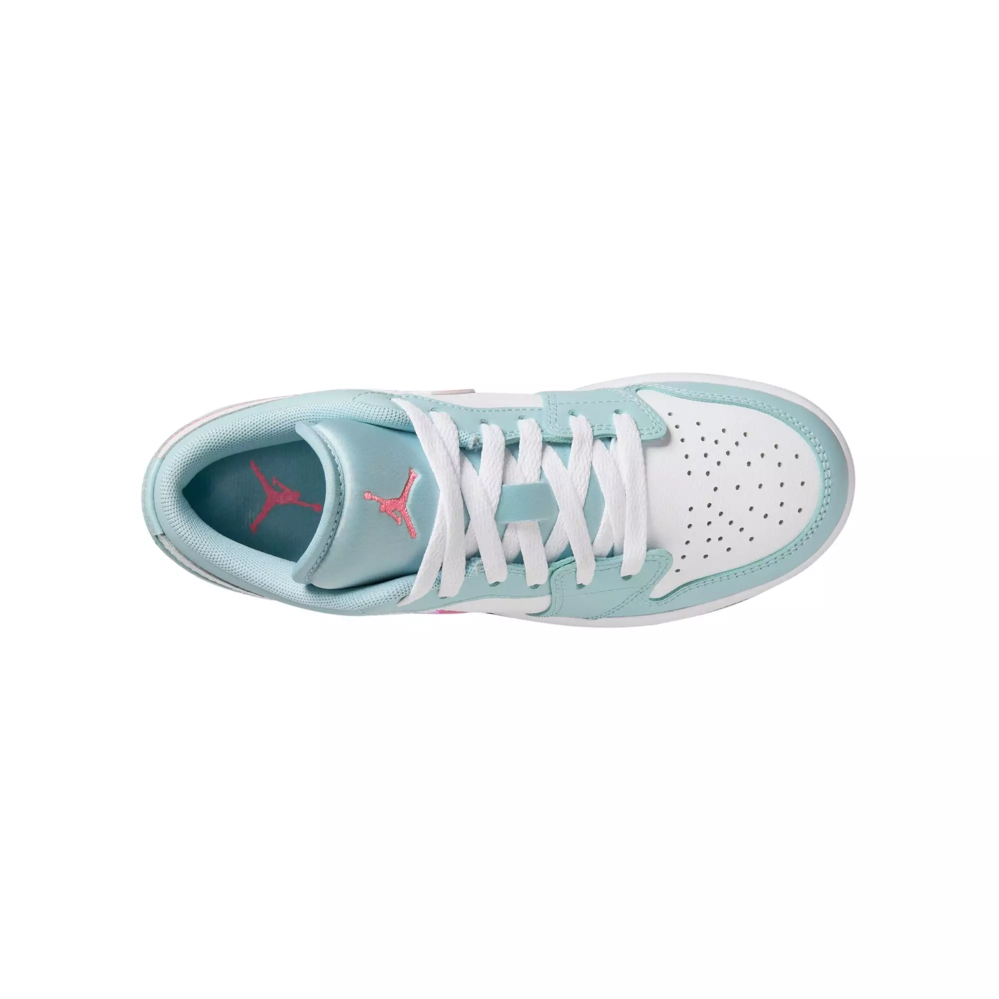 Jordan 1 Low "Ocean Bliss/Atomic Pink/White" Grade School Girls' Shoe - PURPLE/PINK