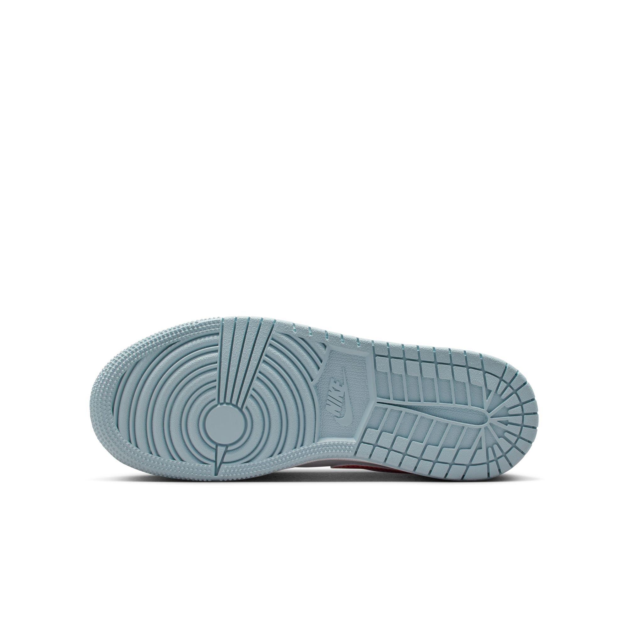 Jordan 1 Low Grade School Girls' "Ocean Bliss/Atomic Pink/White" Shoe