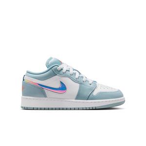 Jordan 1 Low "Ocean Bliss/Atomic Pink/White" Grade School Girls' Shoe