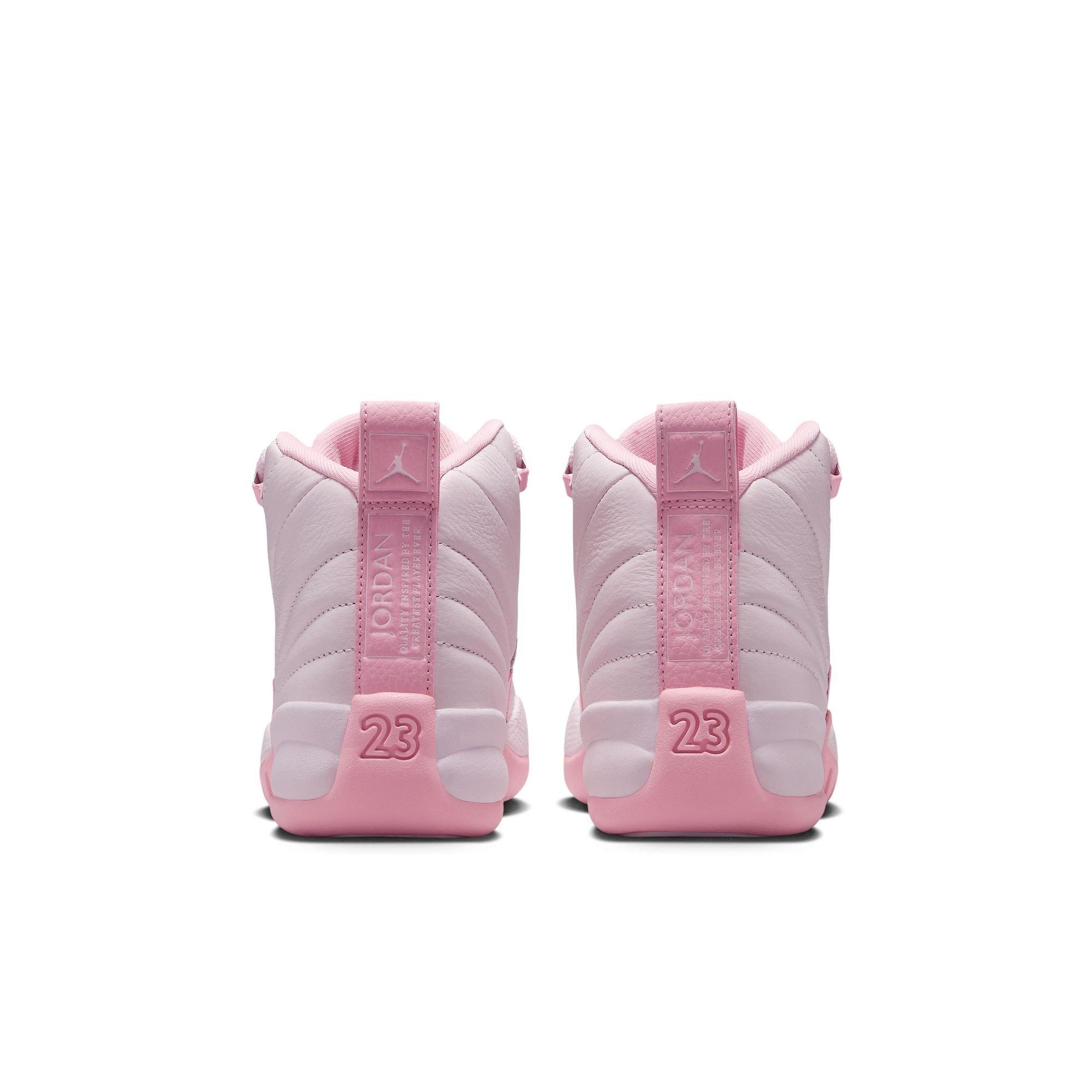 Jordan 12 Retro &ldquo;Pearl Pink" Grade School Girl's Shoe - PEARL PINK/SOFT PINK Thumbnail View 9