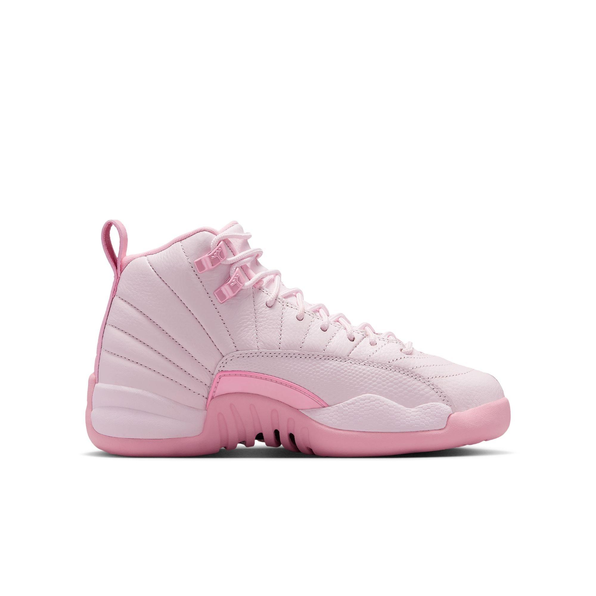 Jordan 12 Retro &ldquo;Pearl Pink" Grade School Girl's Shoe - PEARL PINK/SOFT PINK Thumbnail View 3