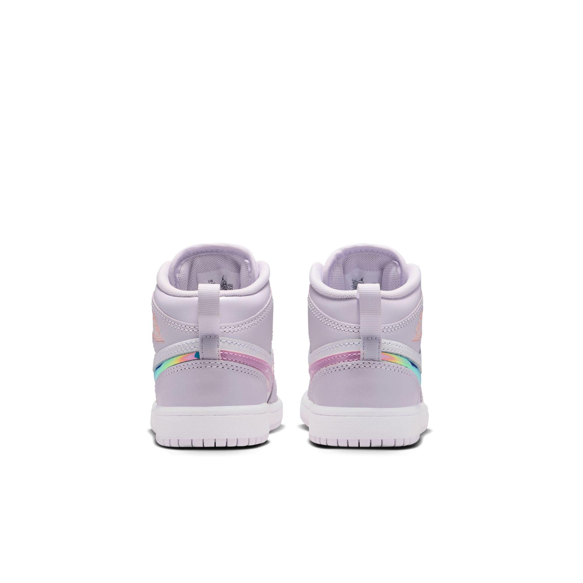 Jordan 1 Mid SE Preschool Girls' "Barely Grape/Atomic Pink/White" Shoe