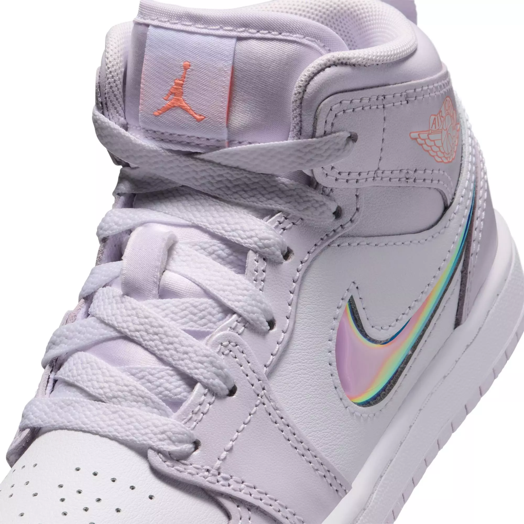 Jordan 1 Mid SE "Barely Grape/Atomic Pink/White" Preschool Girls' Shoe - PURPLE/PINK