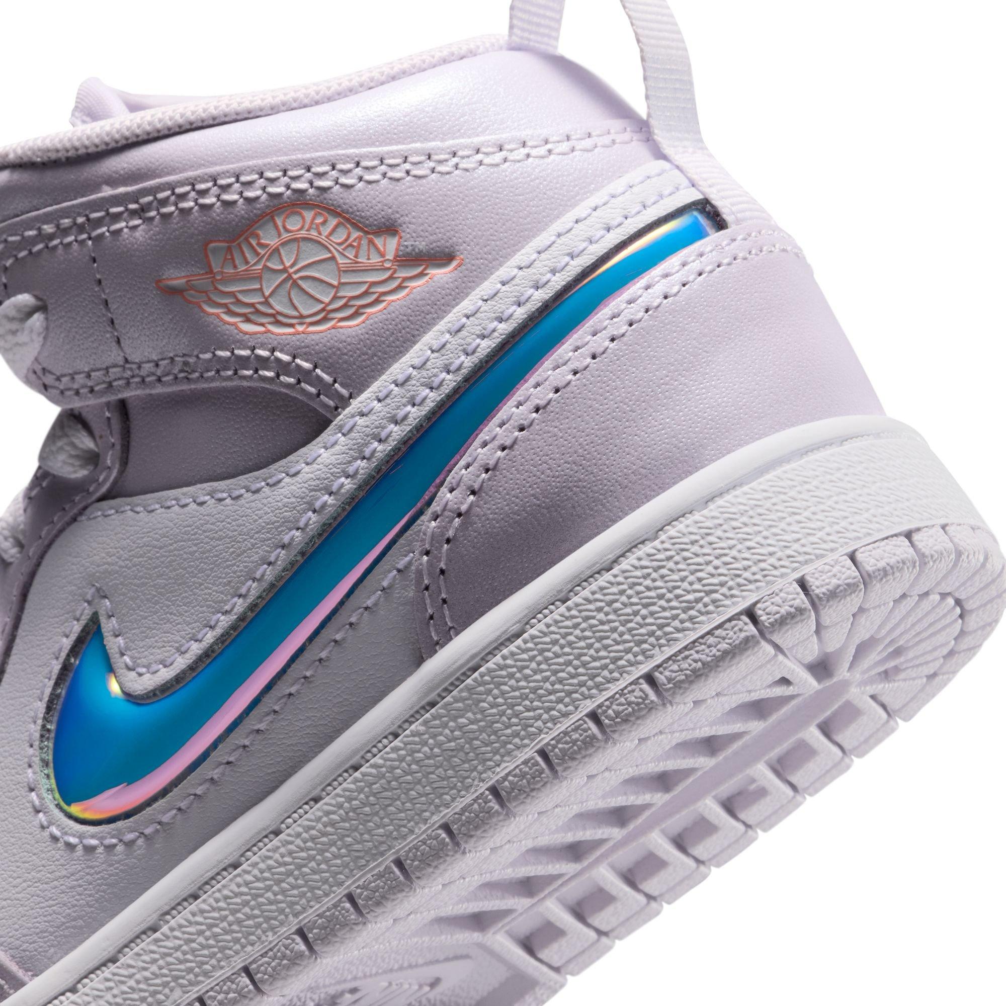 Jordan 1 Mid SE Preschool Girls' "Barely Grape/Atomic Pink/White" Shoe