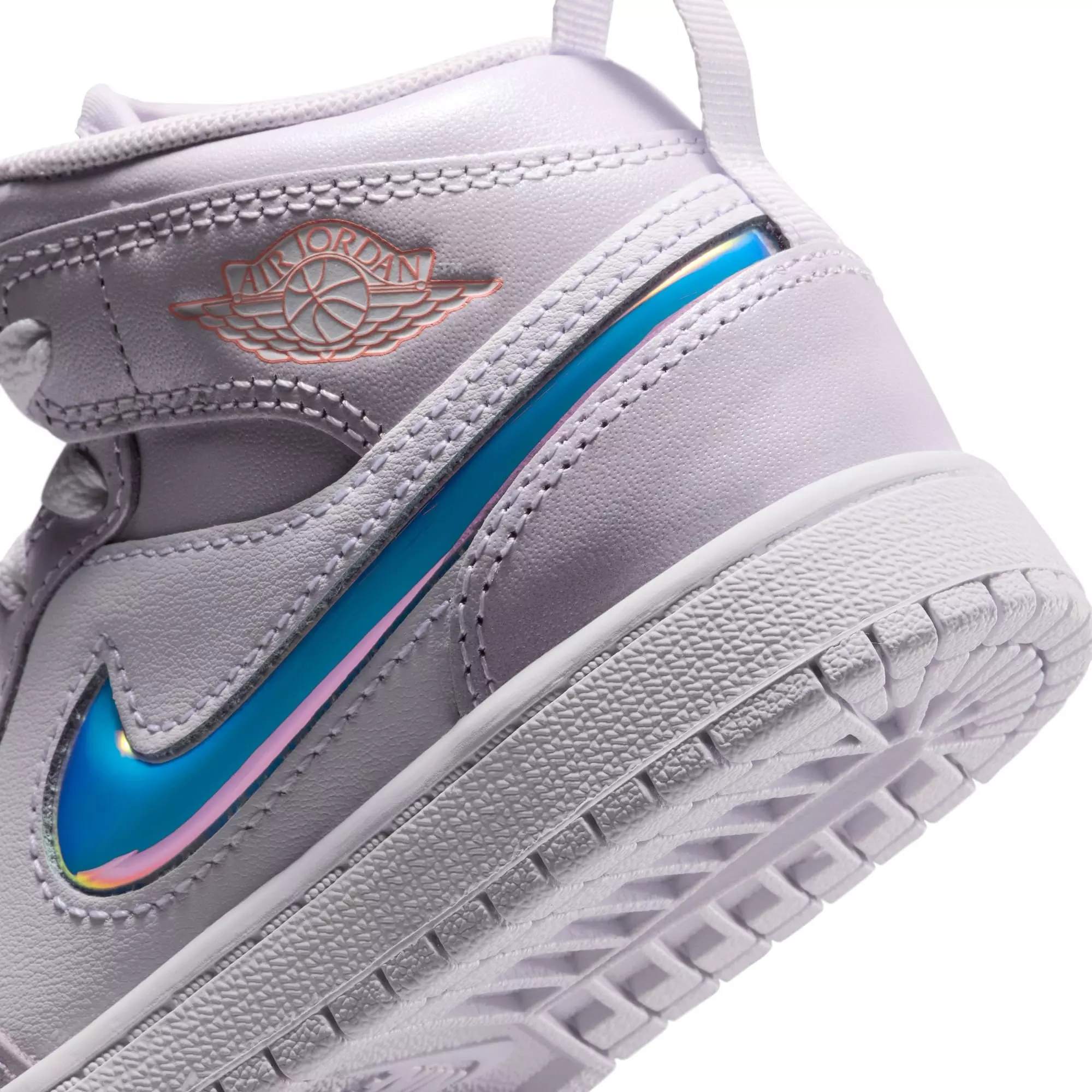 Jordan 1 Mid SE "Barely Grape/Atomic Pink/White" Preschool Girls' Shoe - PURPLE/PINK