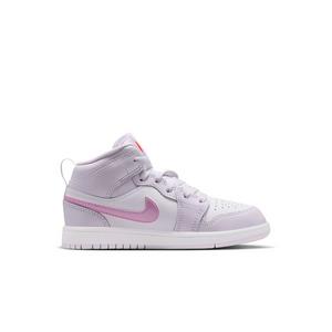 Jordan 1 Mid SE "Barely Grape/Atomic Pink/White" Preschool Girls' Shoe