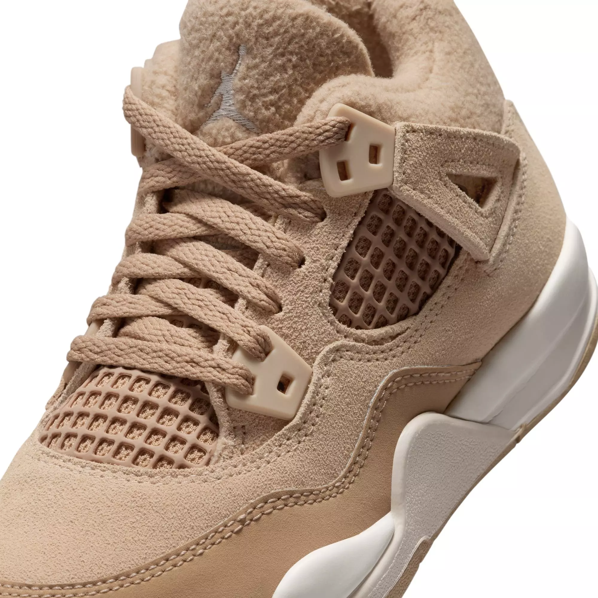 Jordan 4 Retro “Cozy Girl” Preschool Girls' Shoe - HEMP/OREWOOD BROWN