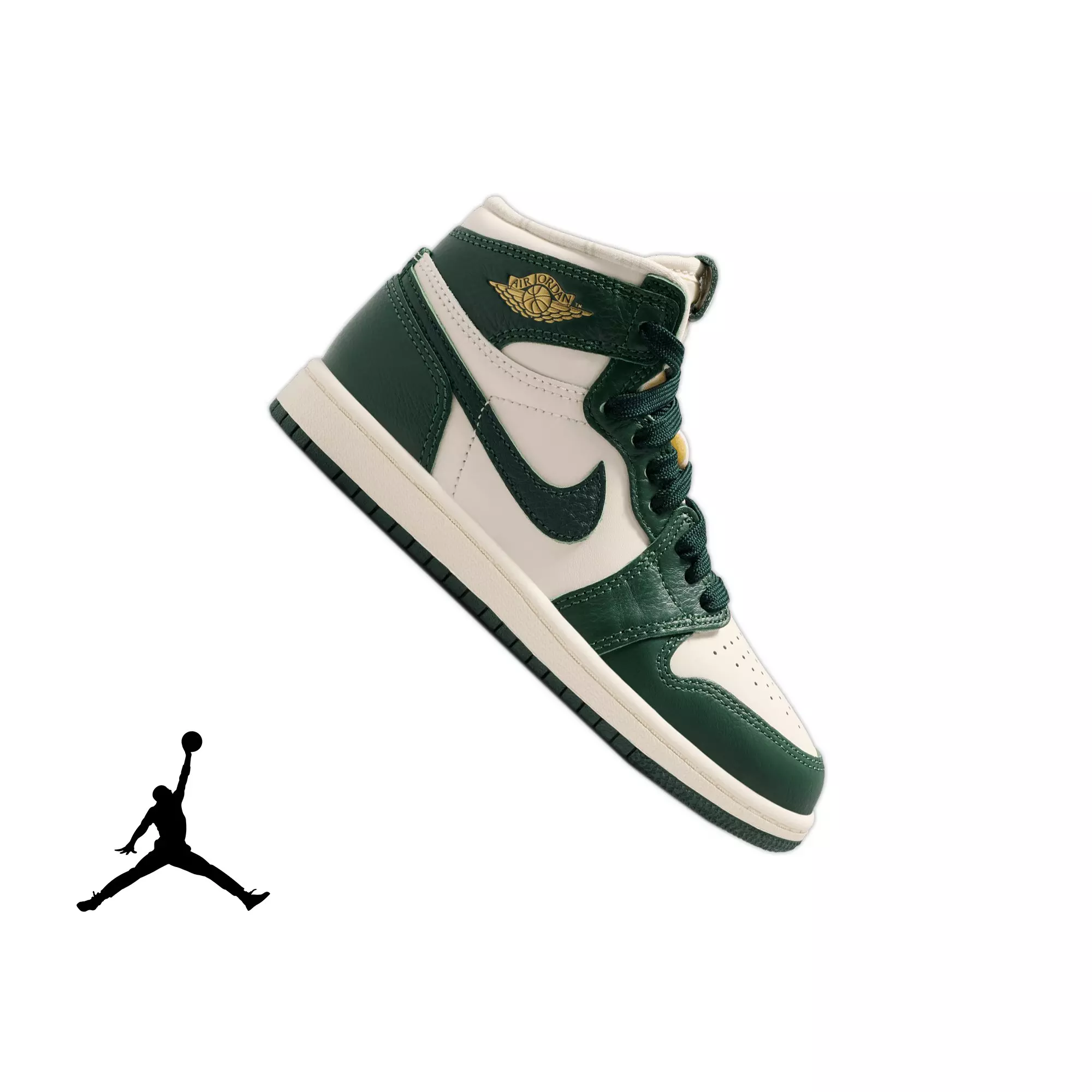 Jordan 1 Retro High OG "Fir" Preschool Girl's Shoe - PALE IVORY/FIR/COCONUT MILK