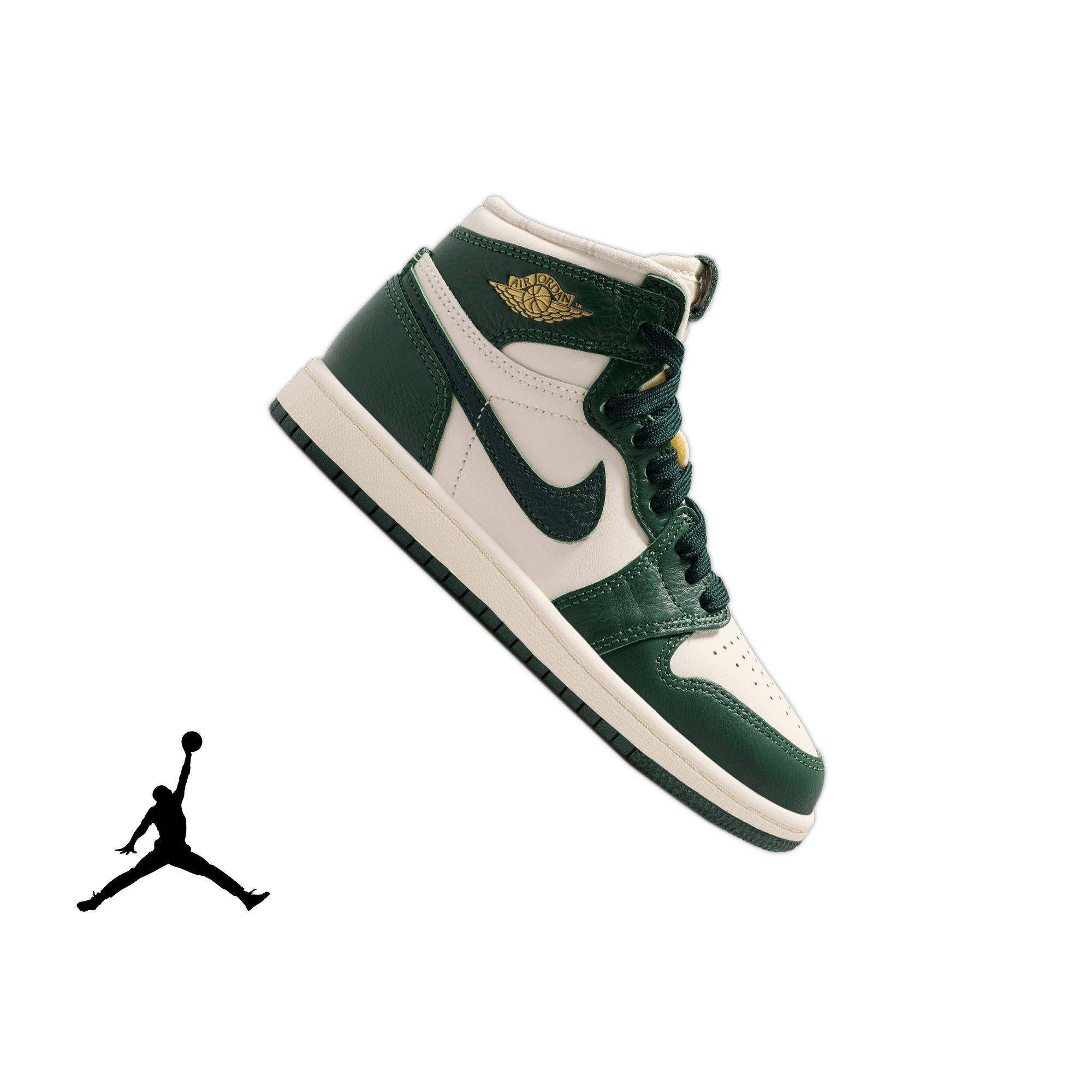 Jordan 1 Retro High OG Preschool Girl's "Pro Green" Shoe