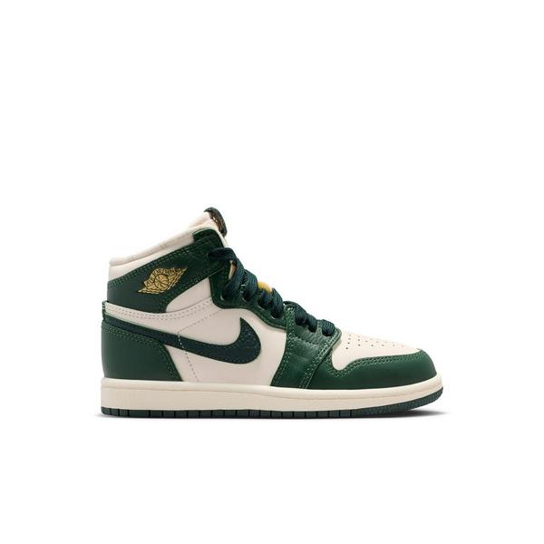 Jordan 1 Retro High OG "Pro Green" Preschool Girl's Shoe