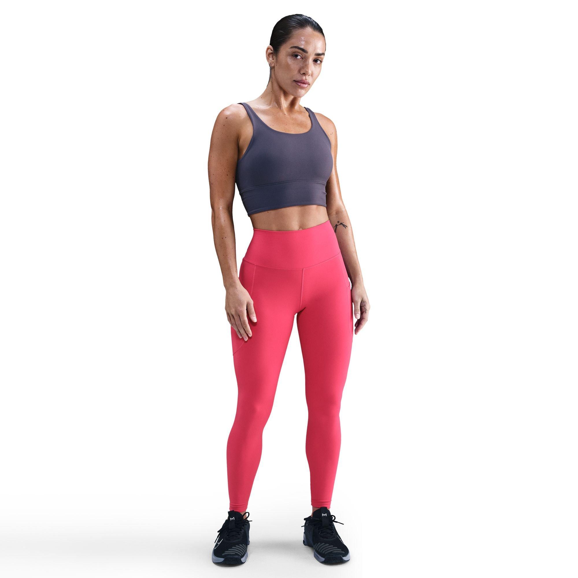 Nike Women's One High-Waisted 7/8 Leggings with Pockets - PINK Thumbnail View 1