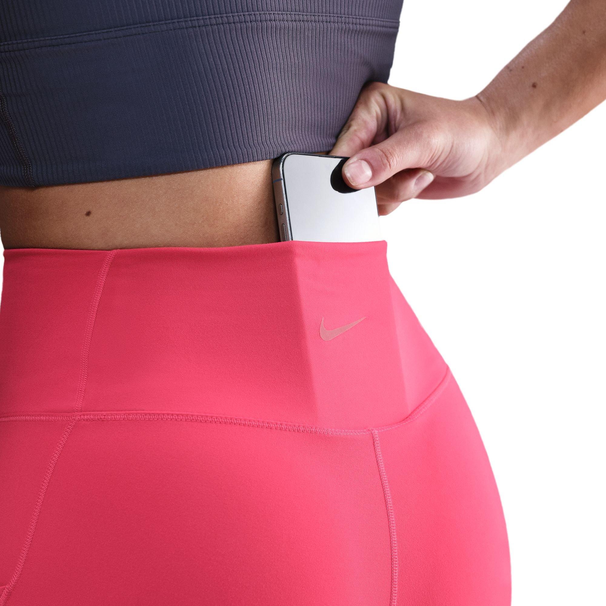 Nike Women's One High-Waisted 7/8 Leggings with Pockets - PINK Thumbnail View 5