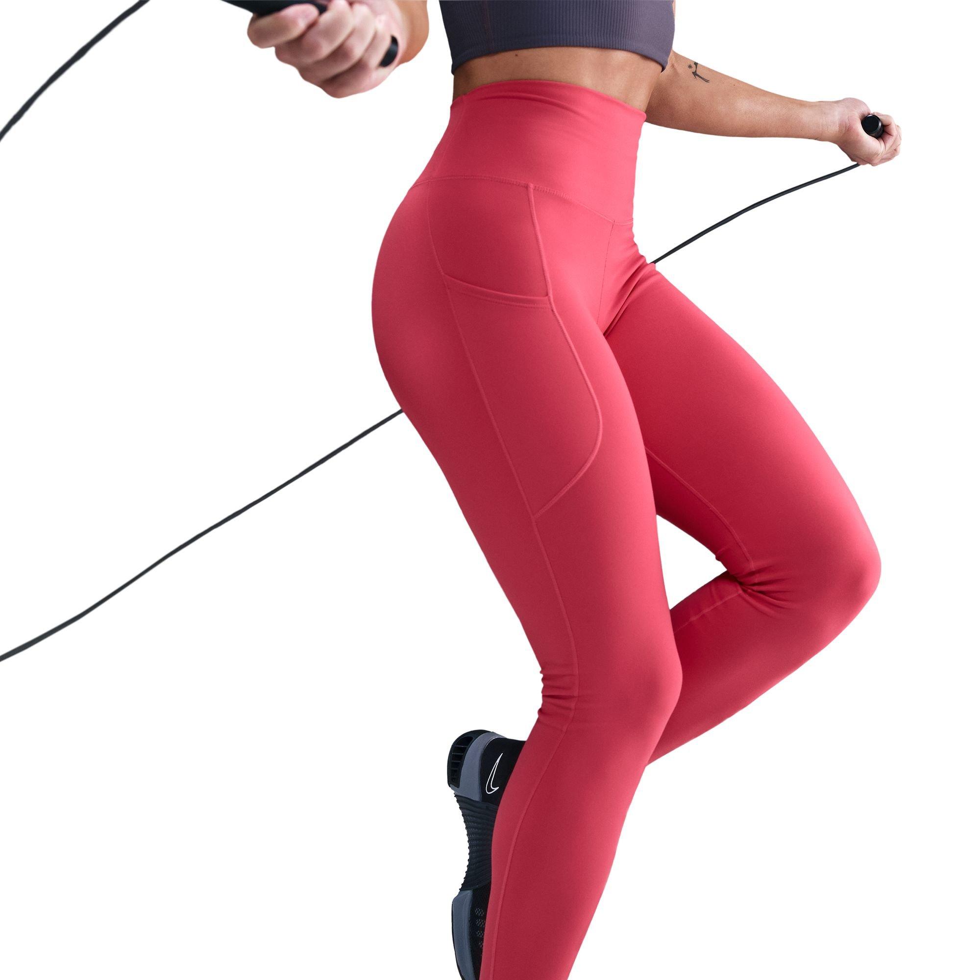 Nike Women's One High-Waisted 7/8 Leggings with Pockets - Pink - PINK Thumbnail View 6