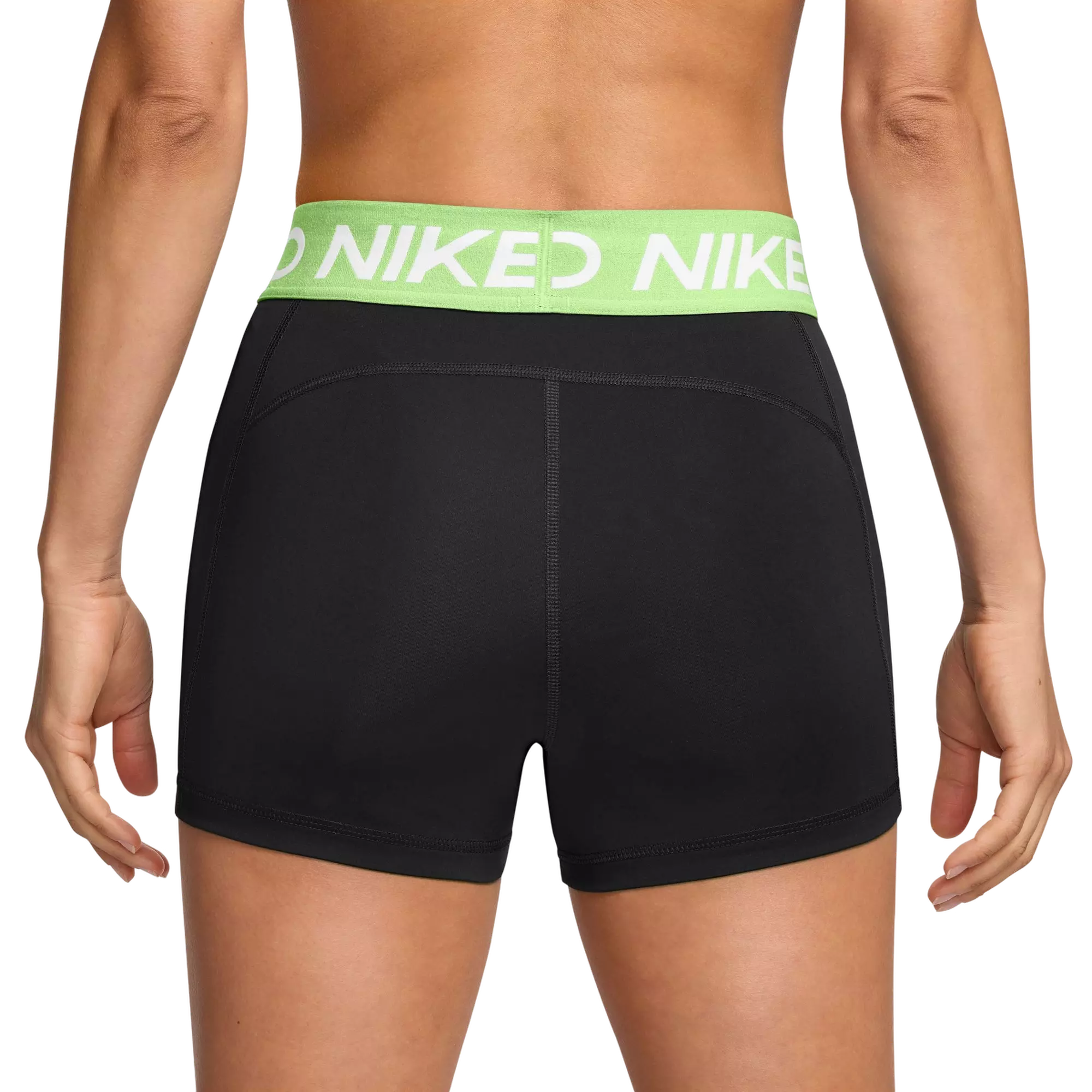 Nike Women's Pro 3" Shorts-Black/Volt - BLACK/VOLT
