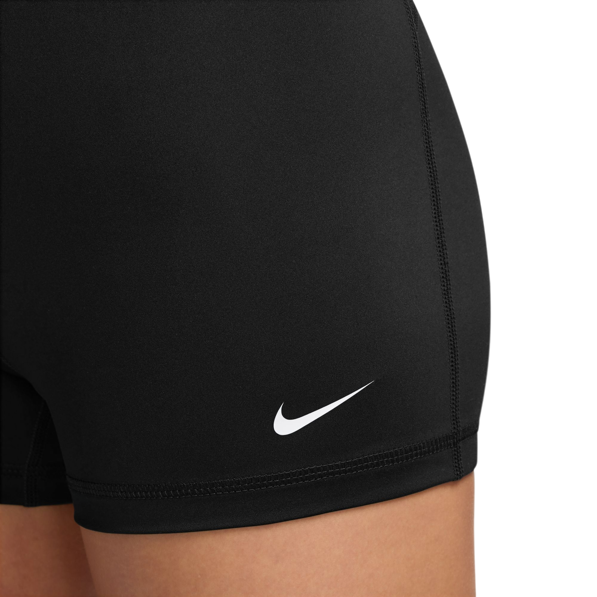 Nike Women's Pro 3" Shorts-Black/Volt - BLACK/VOLT Thumbnail View 4