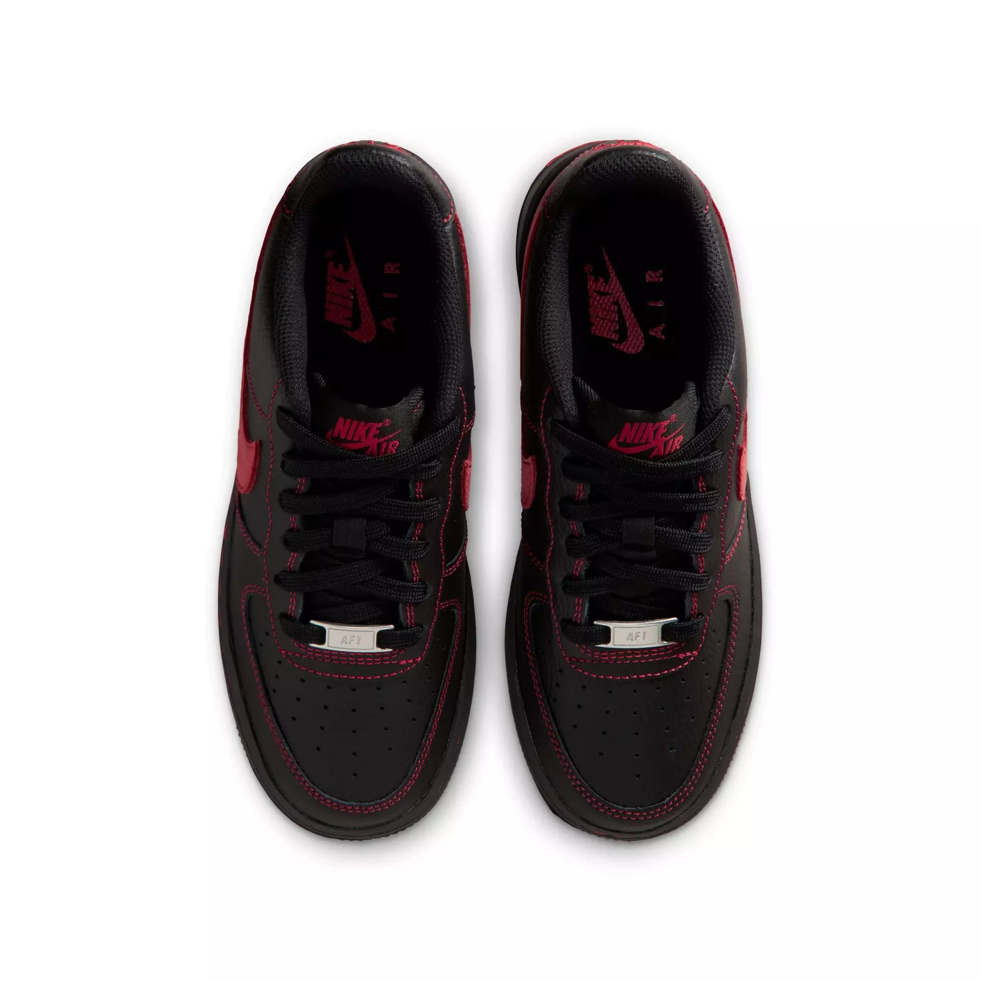 Nike Air Force 1 LV8 "Black/University Red" Grade School Boys' Shoe - BLACK/RED
