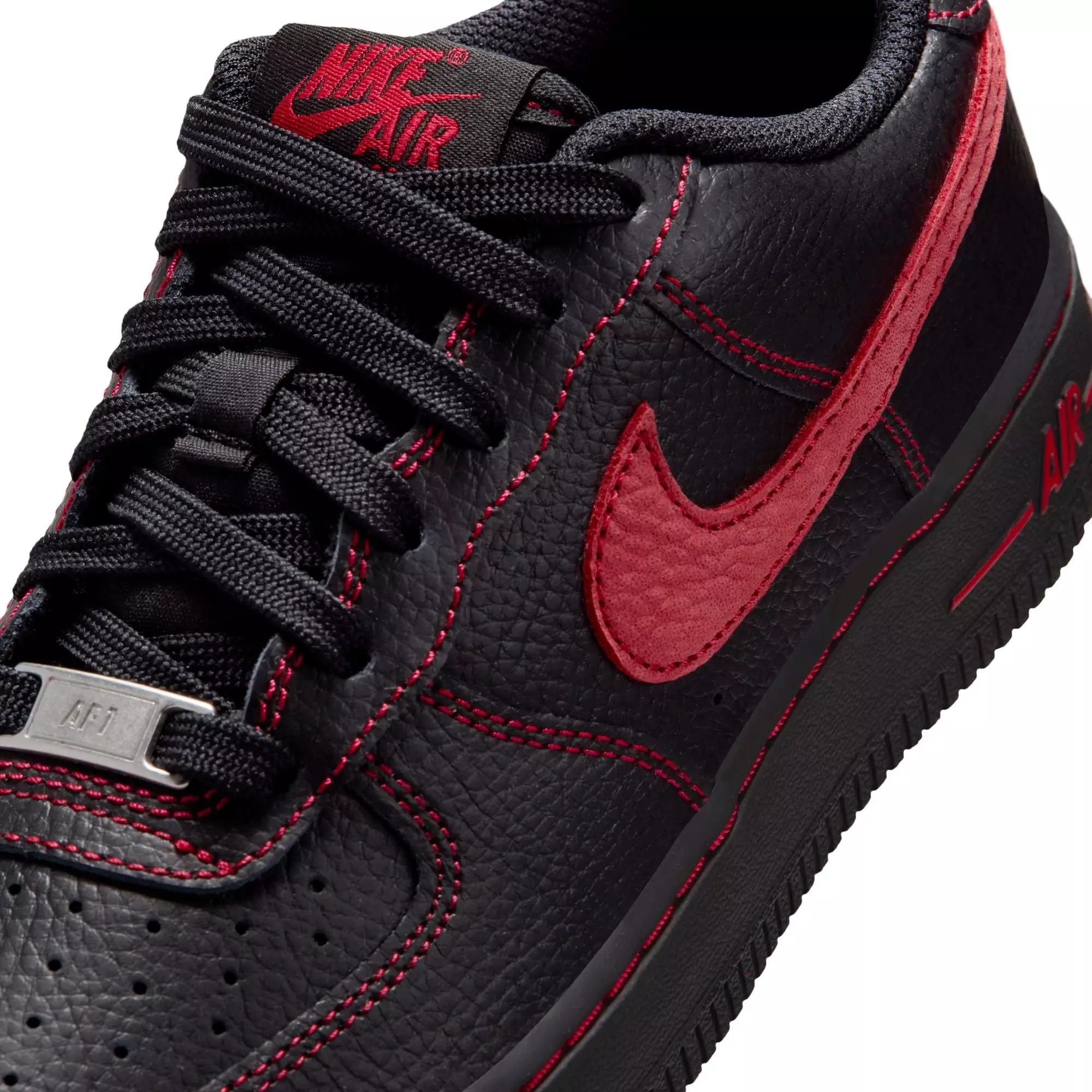 Nike Air Force 1 LV8 "Black/University Red" Grade School Boys' Shoe - BLACK/RED