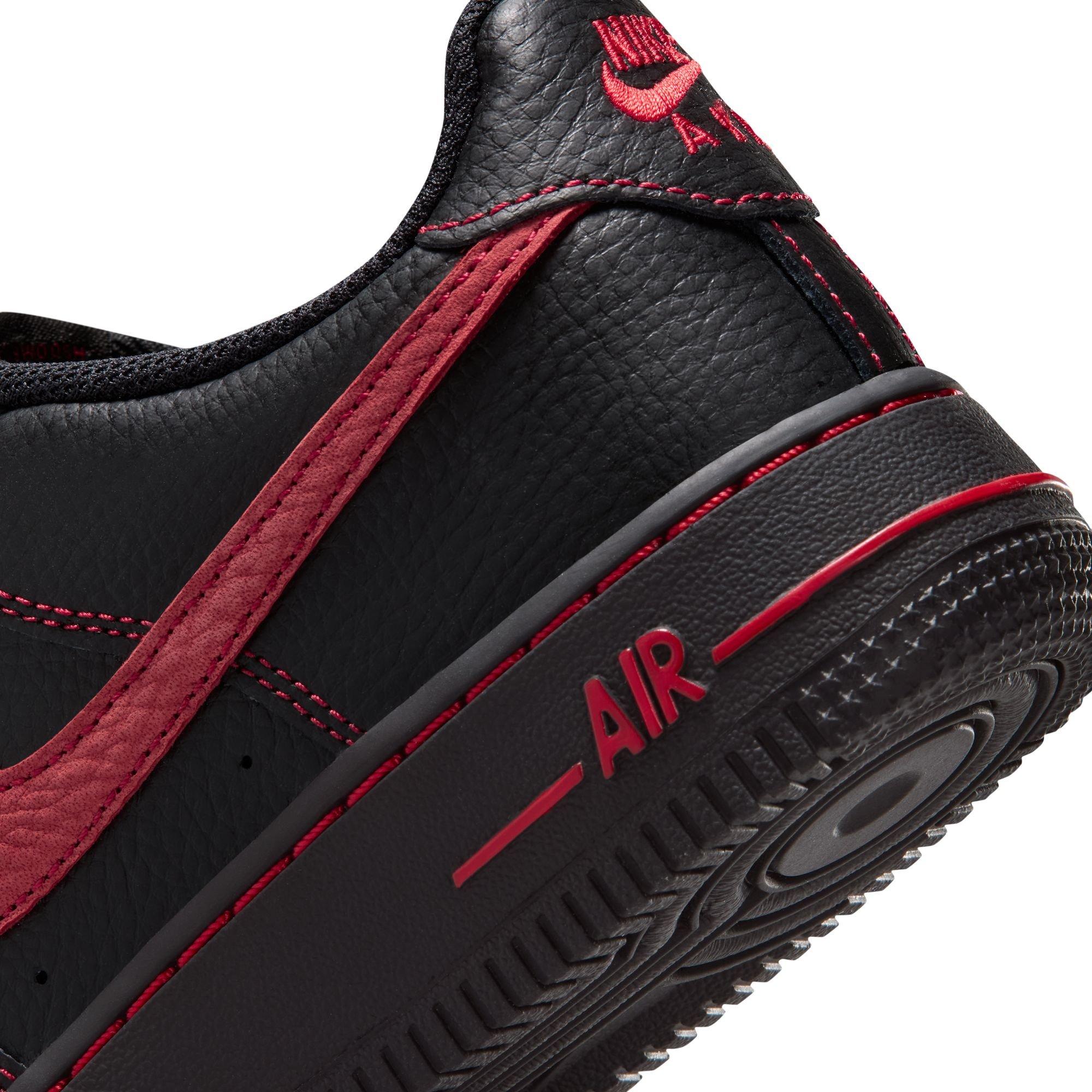 Nike Air Force 1 LV8 Grade School Boys' "Black/University Red" Shoe