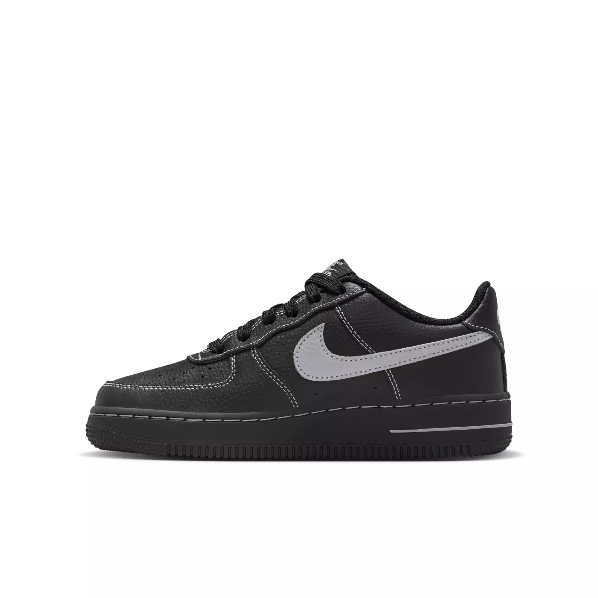 Nike Air Force 1 LV8 "Black/Wolf Grey" Grade School Boys' Shoe - BLACK/GREY