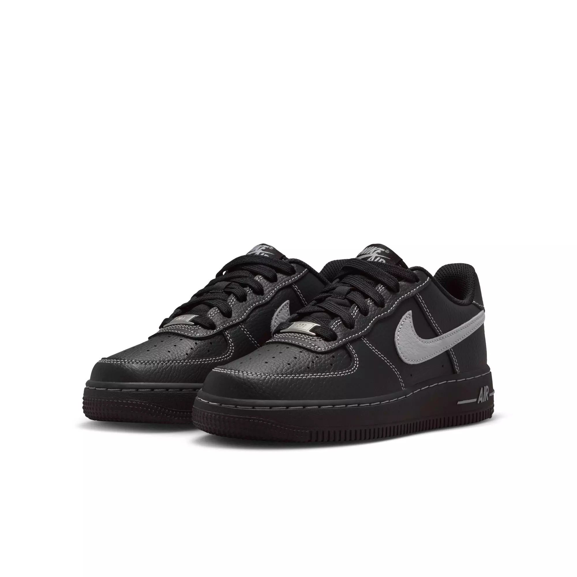 Nike Air Force 1 LV8 "Black/Wolf Grey" Grade School Boys' Shoe - BLACK/GREY
