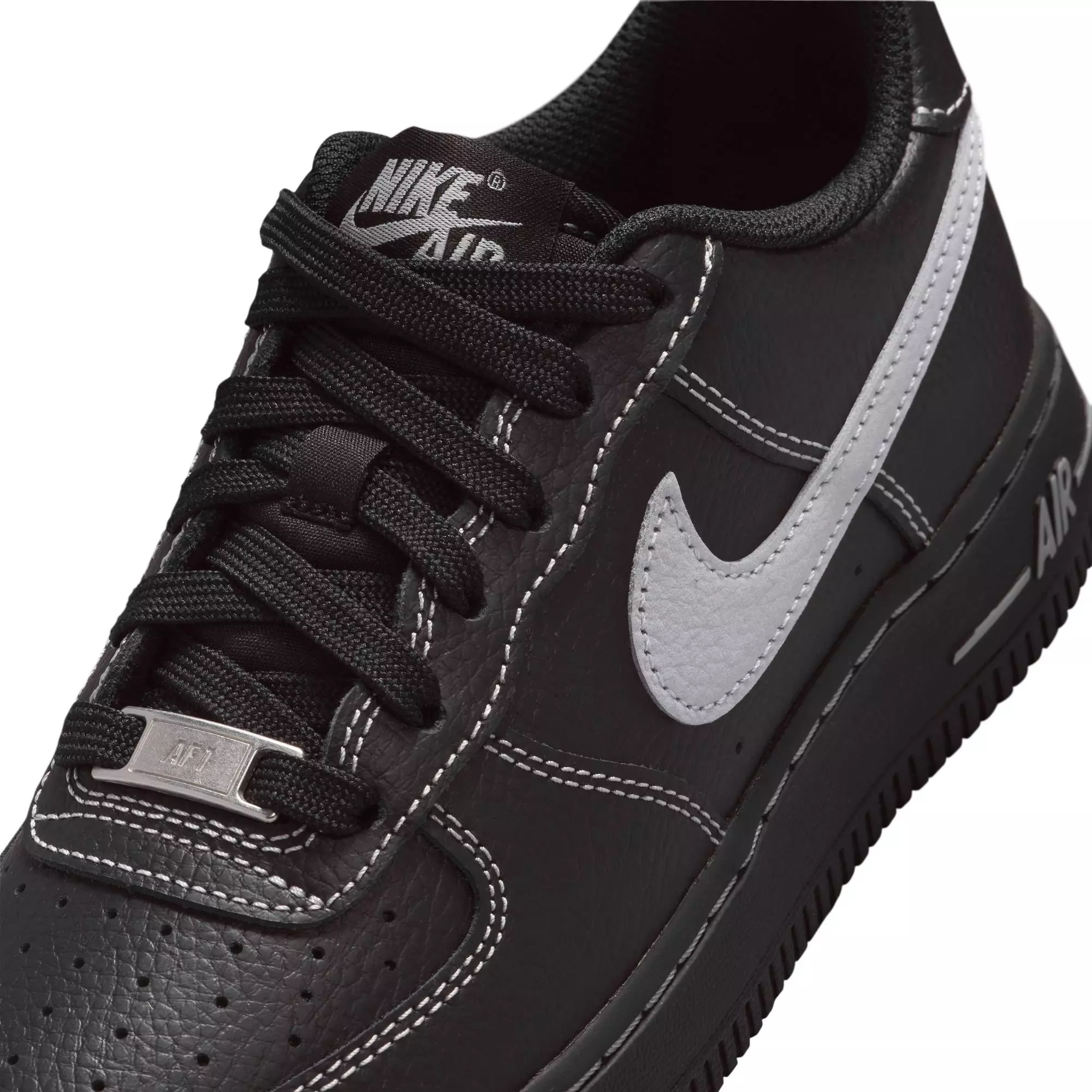 Nike Air Force 1 LV8 "Black/Wolf Grey" Grade School Boys' Shoe - BLACK/GREY