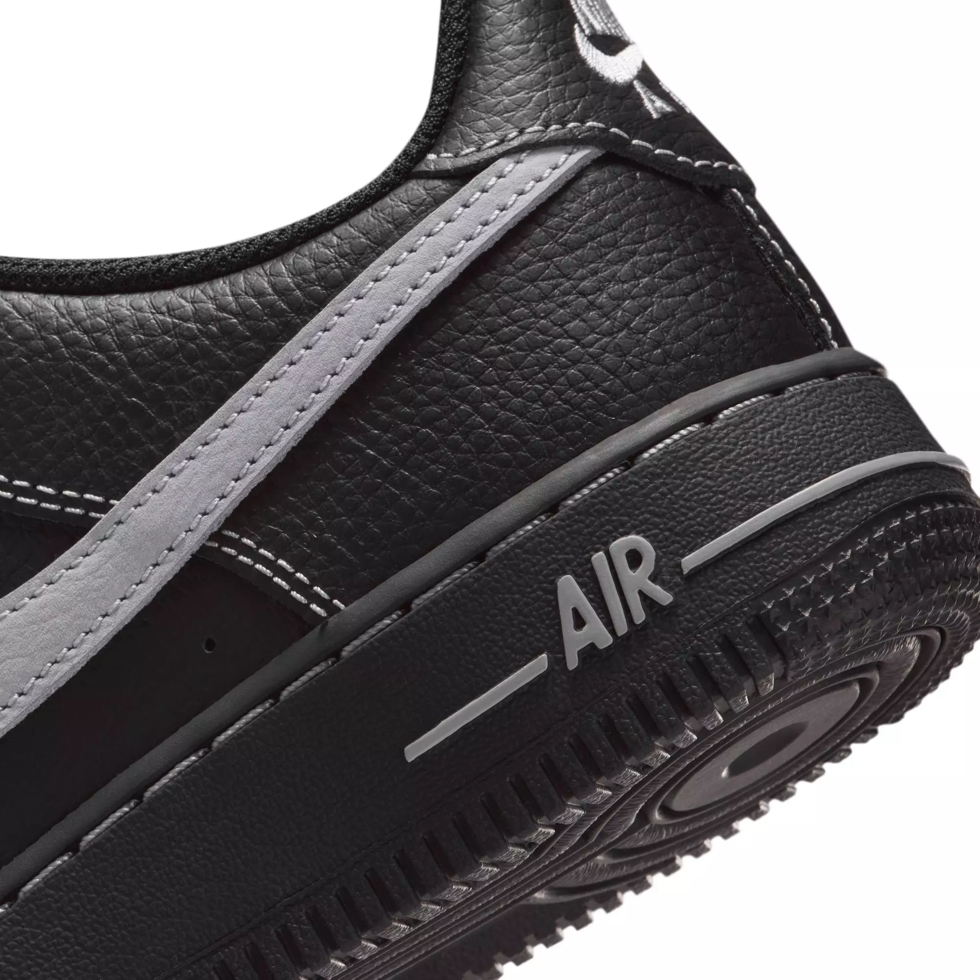 Nike Air Force 1 LV8 "Black/Wolf Grey" Grade School Boys' Shoe - BLACK/GREY