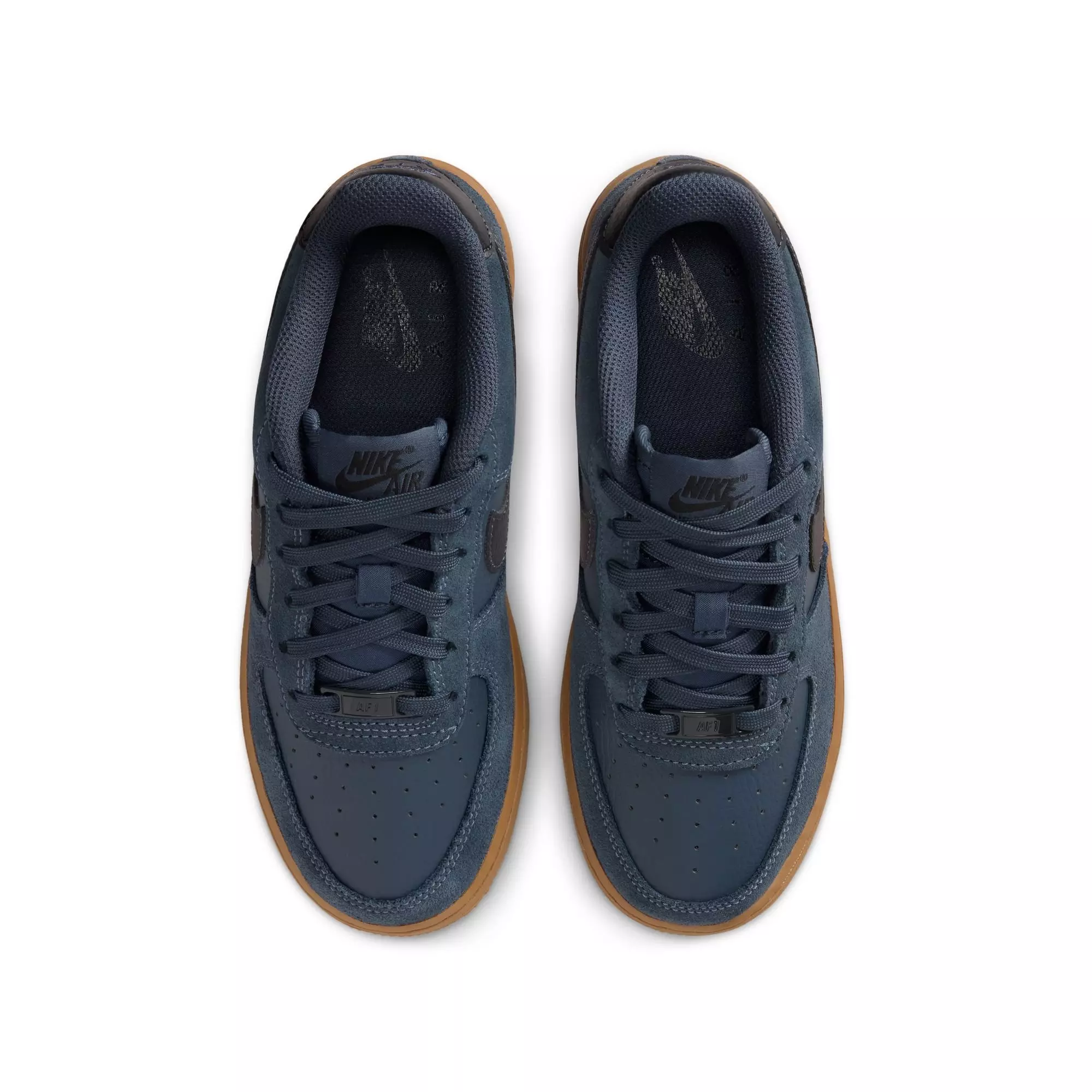 Nike Air Force 1 LV8 2 "Thunder Blue/Off Noir/Gum Med Brown" Grade School Boys' Shoe - BLUE JEAN