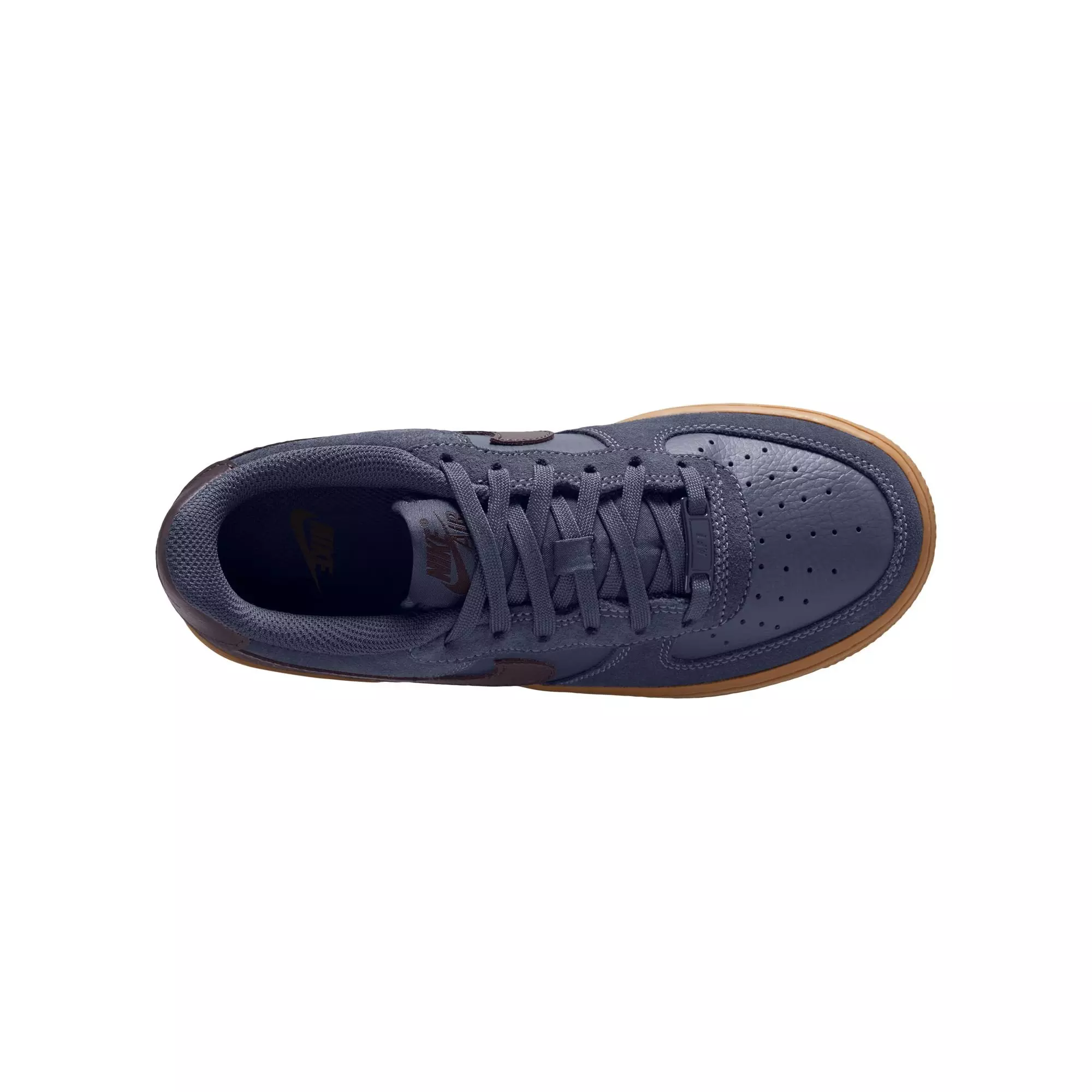 Nike Air Force 1 LV8 2 "Thunder Blue/Off Noir/Gum Med Brown" Grade School Boys' Shoe - BLUE JEAN
