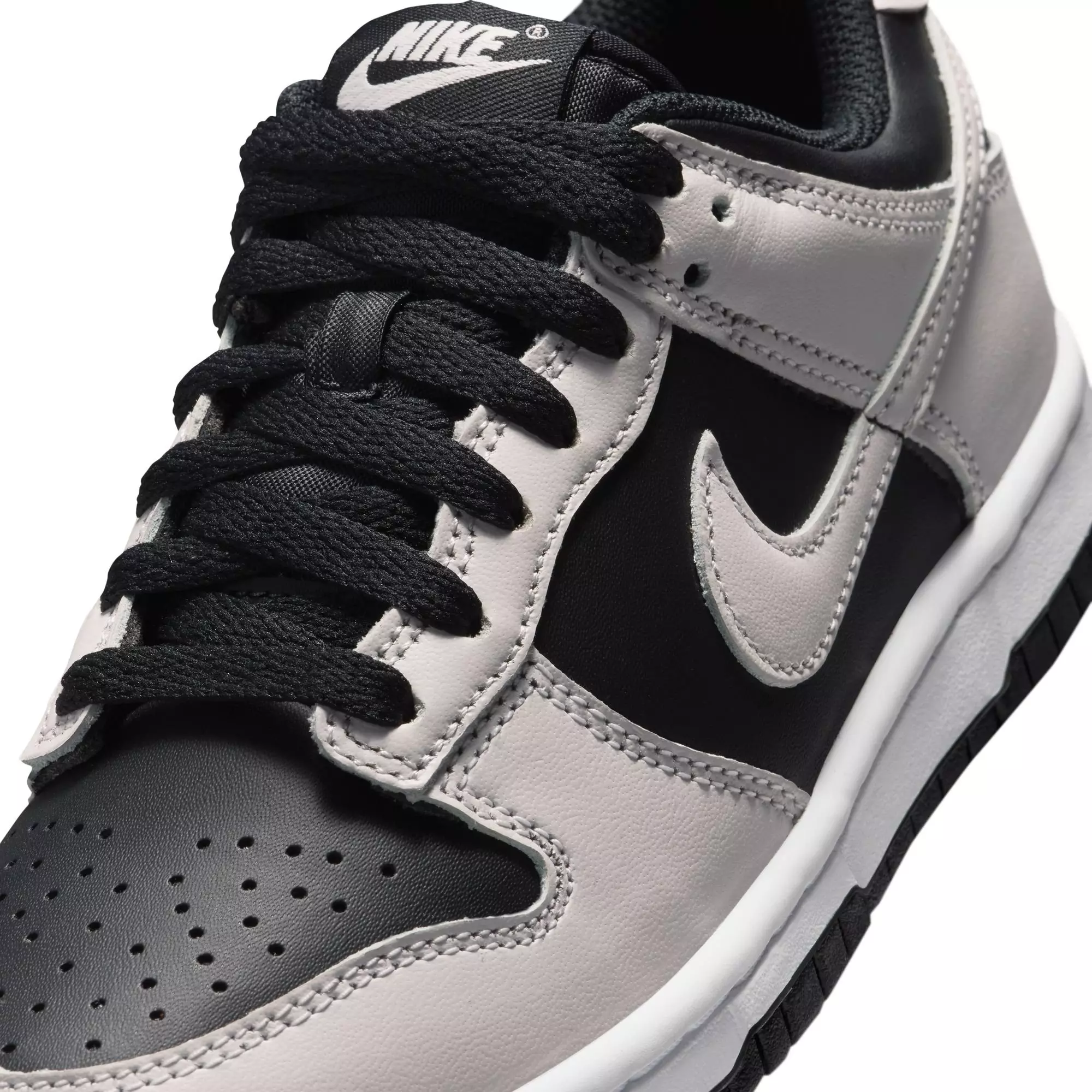 Nike Dunk Low "Black/Platinum Tint/White" Grade School Boys' Shoe - BLACK/GREY