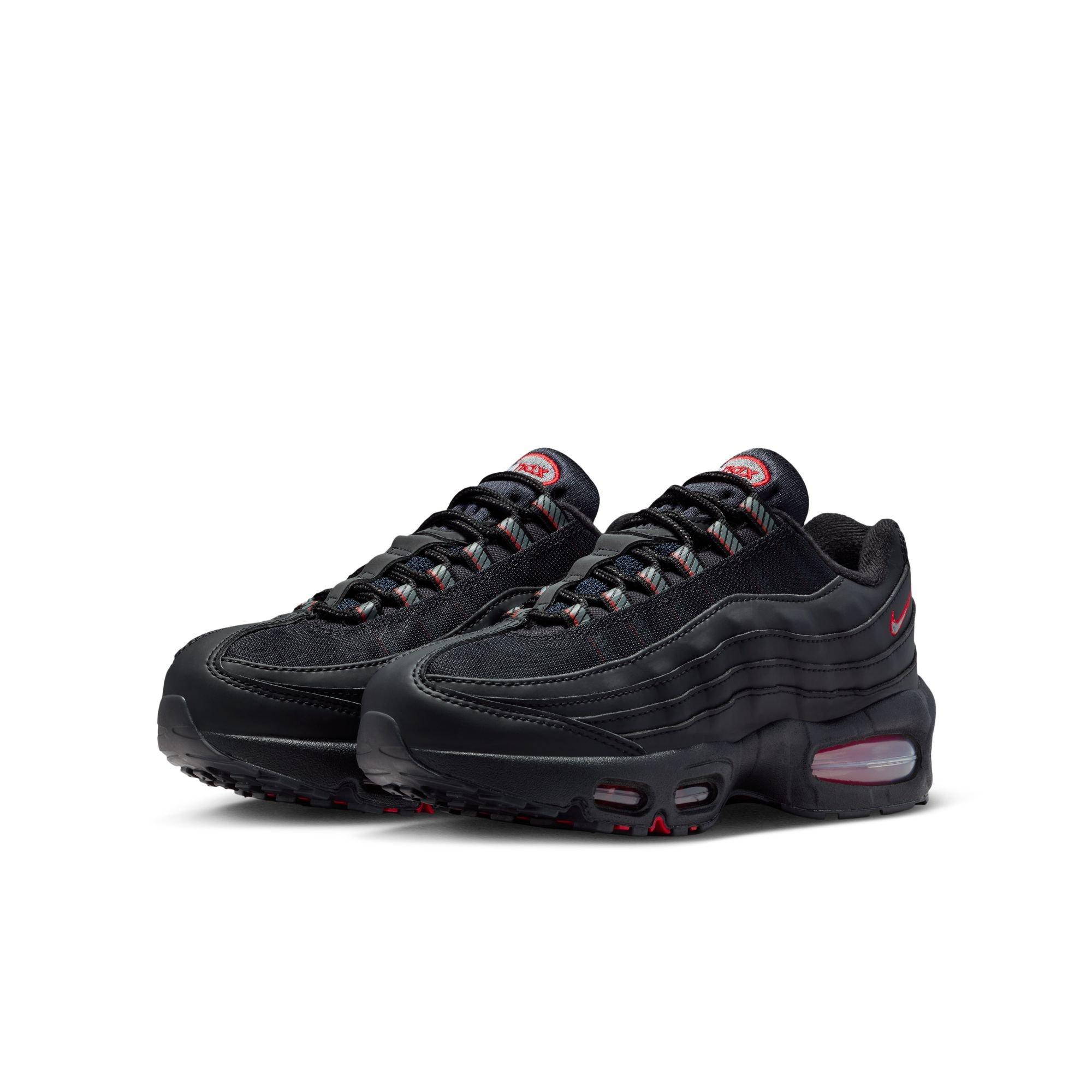 Nike Air Max 95 Grade School Boys' "Black/Smoke Grey/University Red/White" Shoe