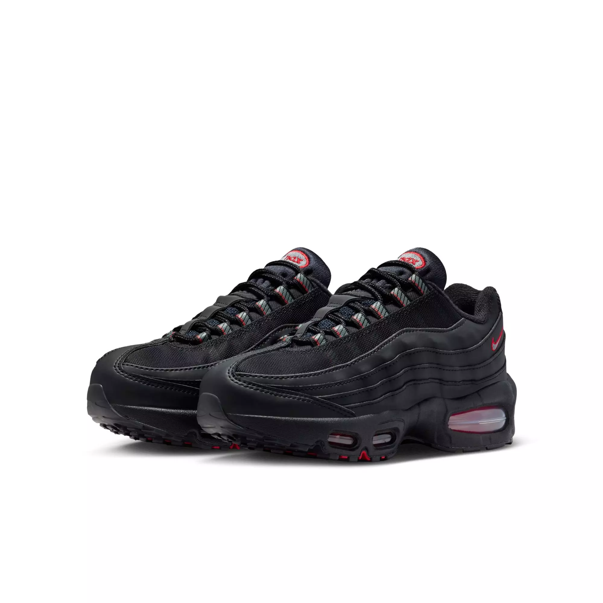 Nike Air Max 95 "Black/Smoke Grey/University Red/White" Grade School Boys' Shoe - BLACK/RED