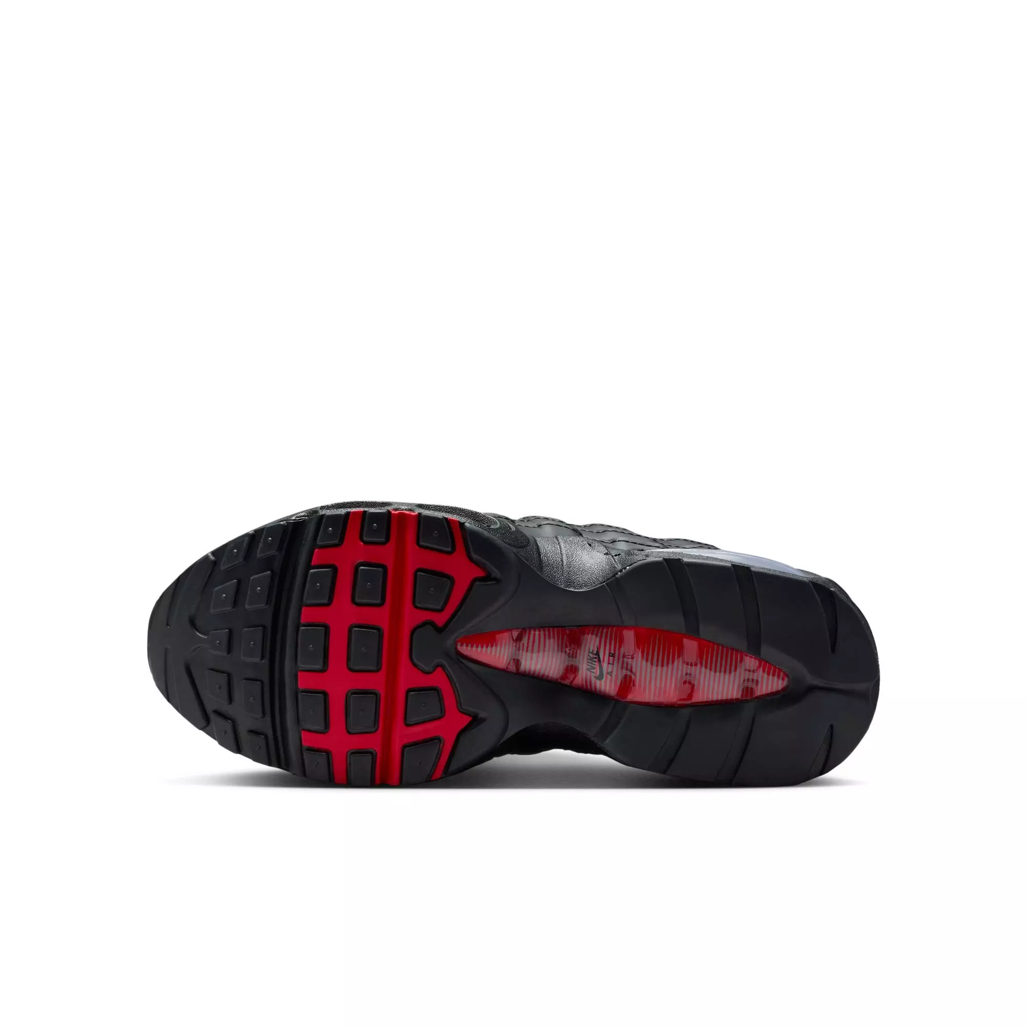 Nike Air Max 95 "Black/Smoke Grey/University Red/White" Grade School Boys' Shoe - BLACK/RED