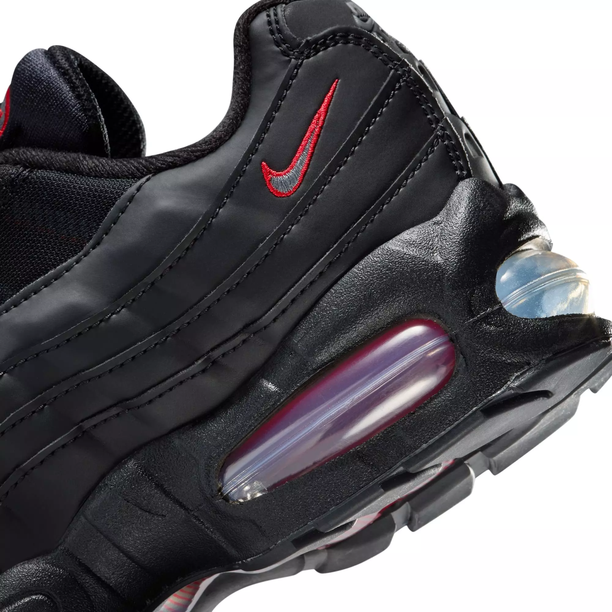 Nike Air Max 95 "Black/Smoke Grey/University Red/White" Grade School Boys' Shoe - BLACK/RED