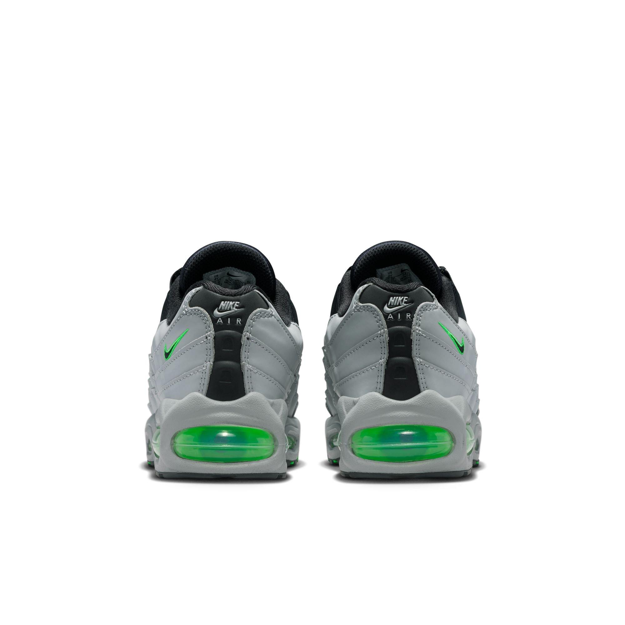 Nike Air Max 95 Grade School Boys' "Lt Smoke Grey/Black/Green Strike/White" Shoe