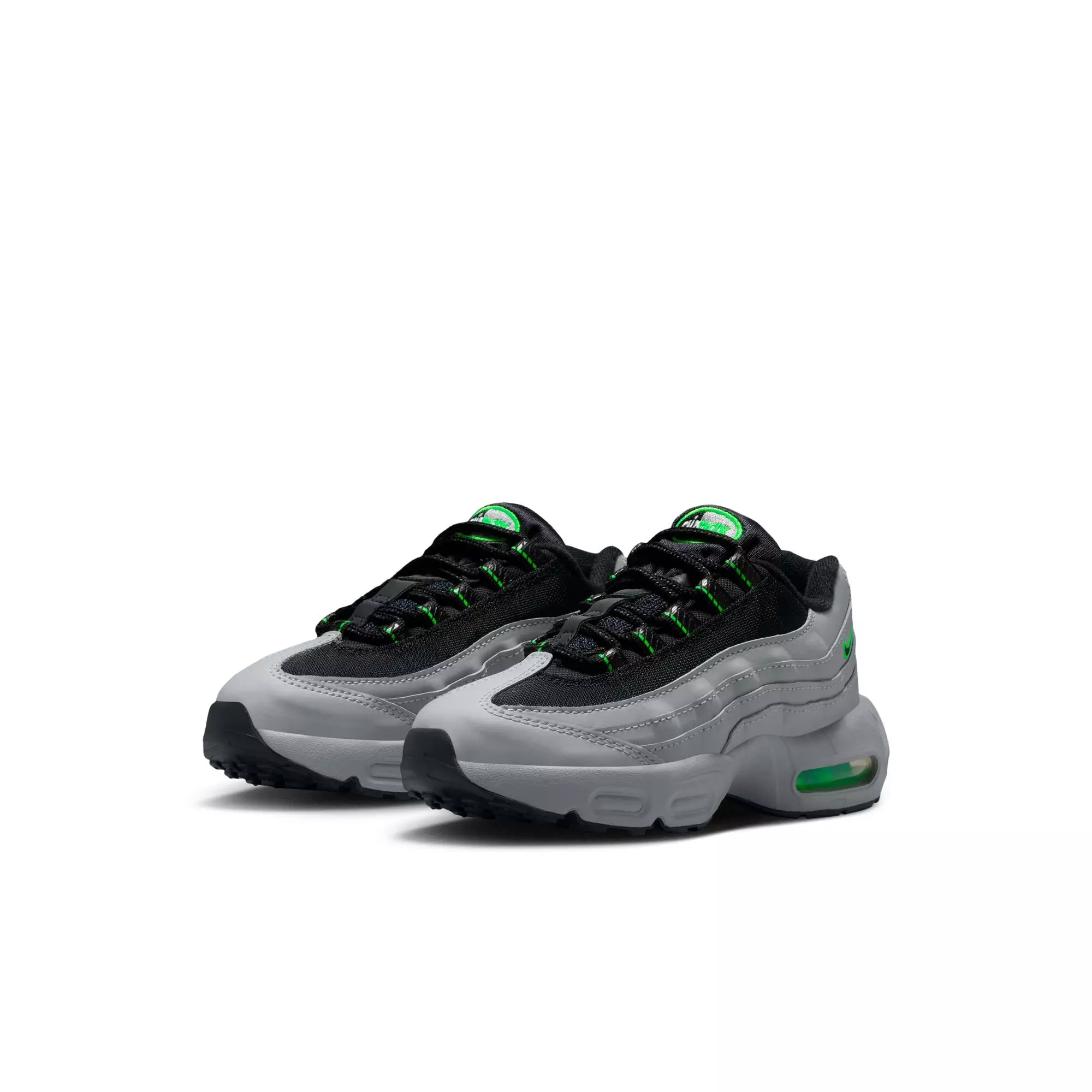 Nike Air Max 95 Recraft "Lt Smoke Grey/Black/Green Strike/White" Preschool Boys' Shoe - GREY/GREEN