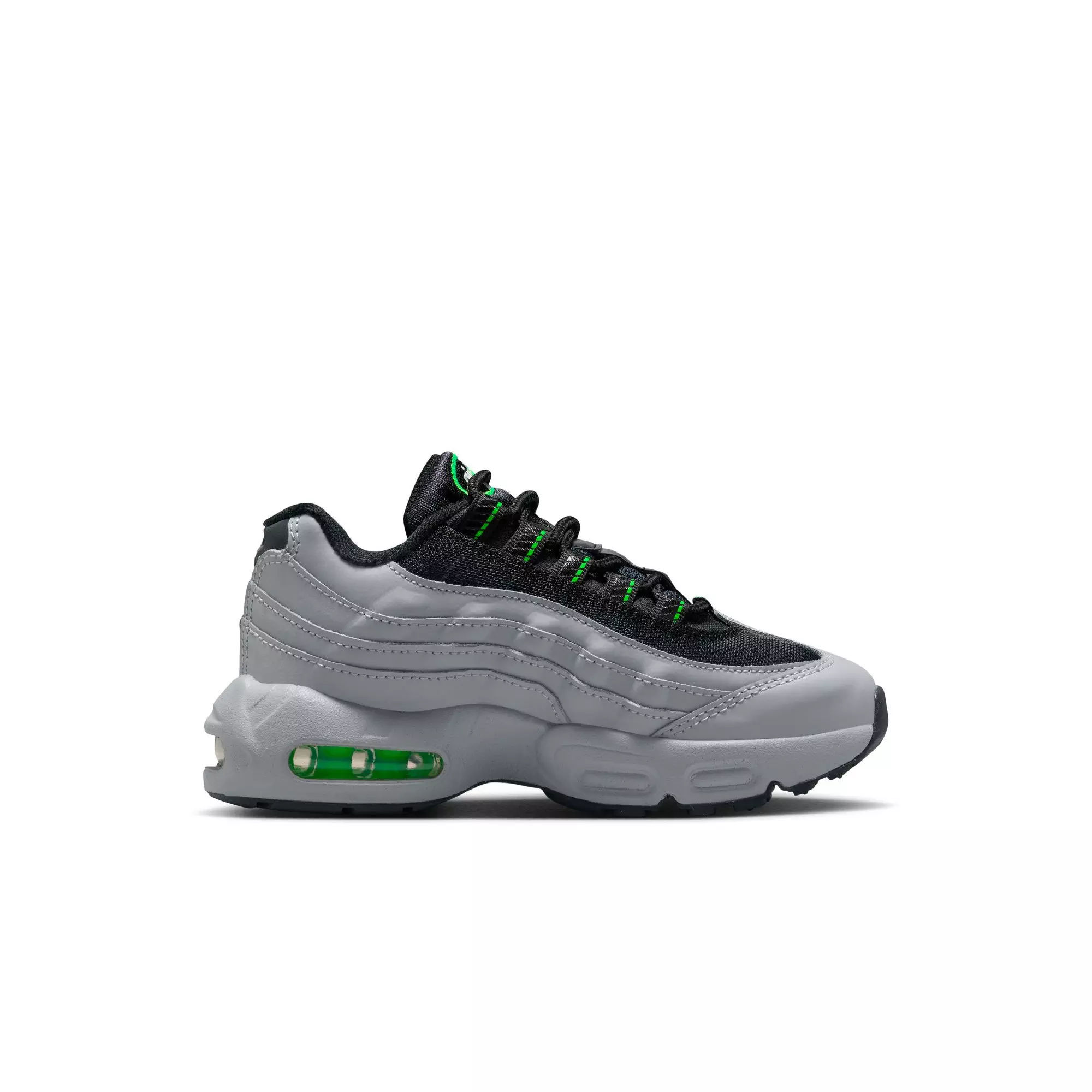 Nike Air Max 95 Recraft "Lt Smoke Grey/Black/Green Strike/White" Preschool Boys' Shoe - GREY/GREEN