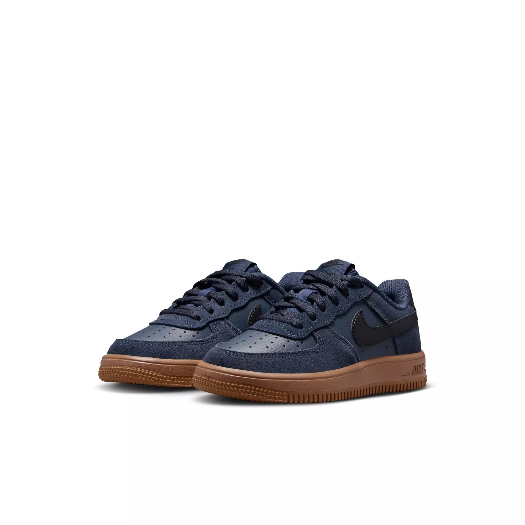 Nike Air Force 1 Low LV8 2 "Thunder Blue/Off Noir/Gum Med Brown" Preschool Boys' Shoe - BLUE JEAN