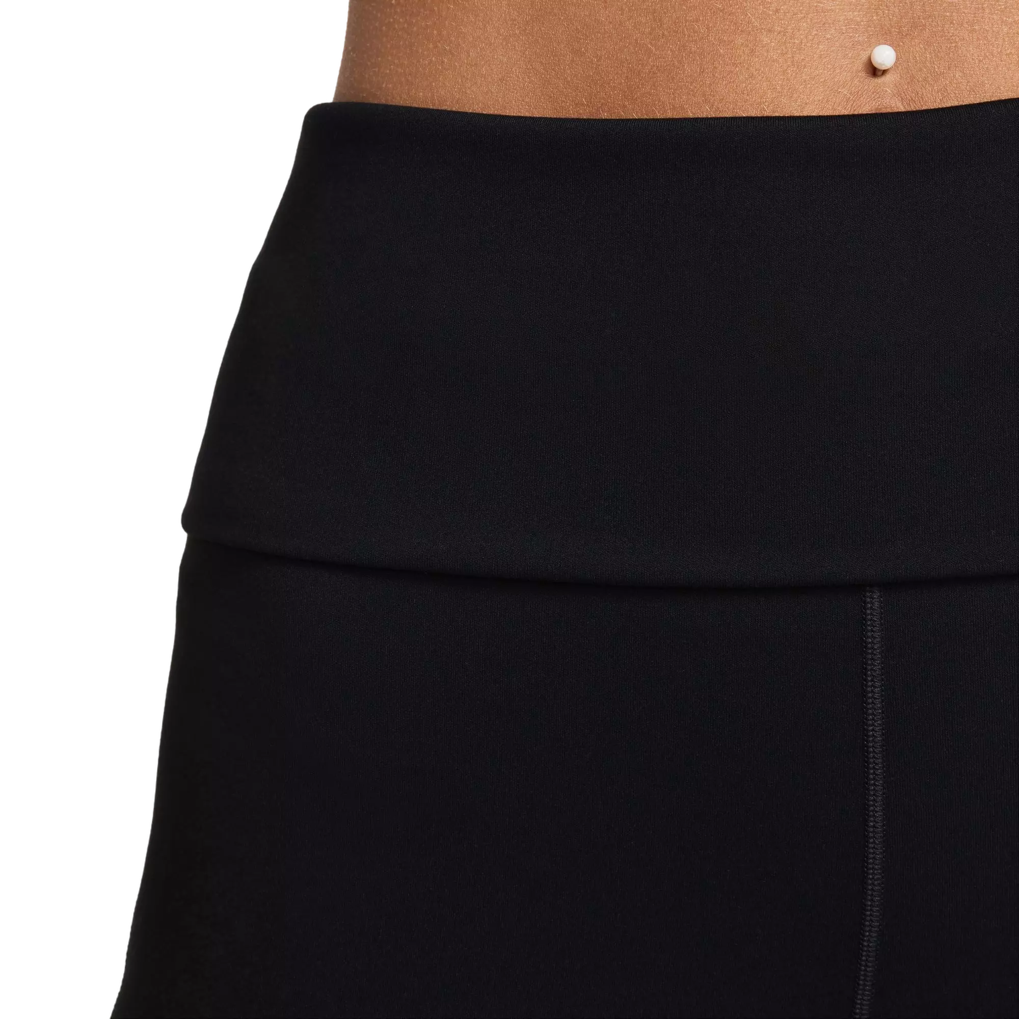 Nike Women's One Dri-FIT High-Waisted Fold-Over Pants - BLACK