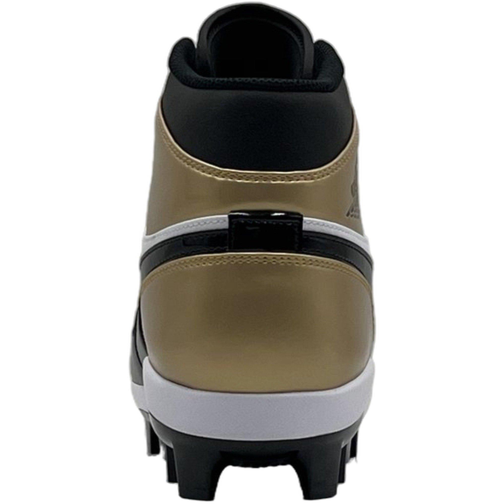 Jordan 1 Retro MCS "Metallic Gold/Black/White" Men's Baseball Cleat - BLACK/GOLD Thumbnail View 4