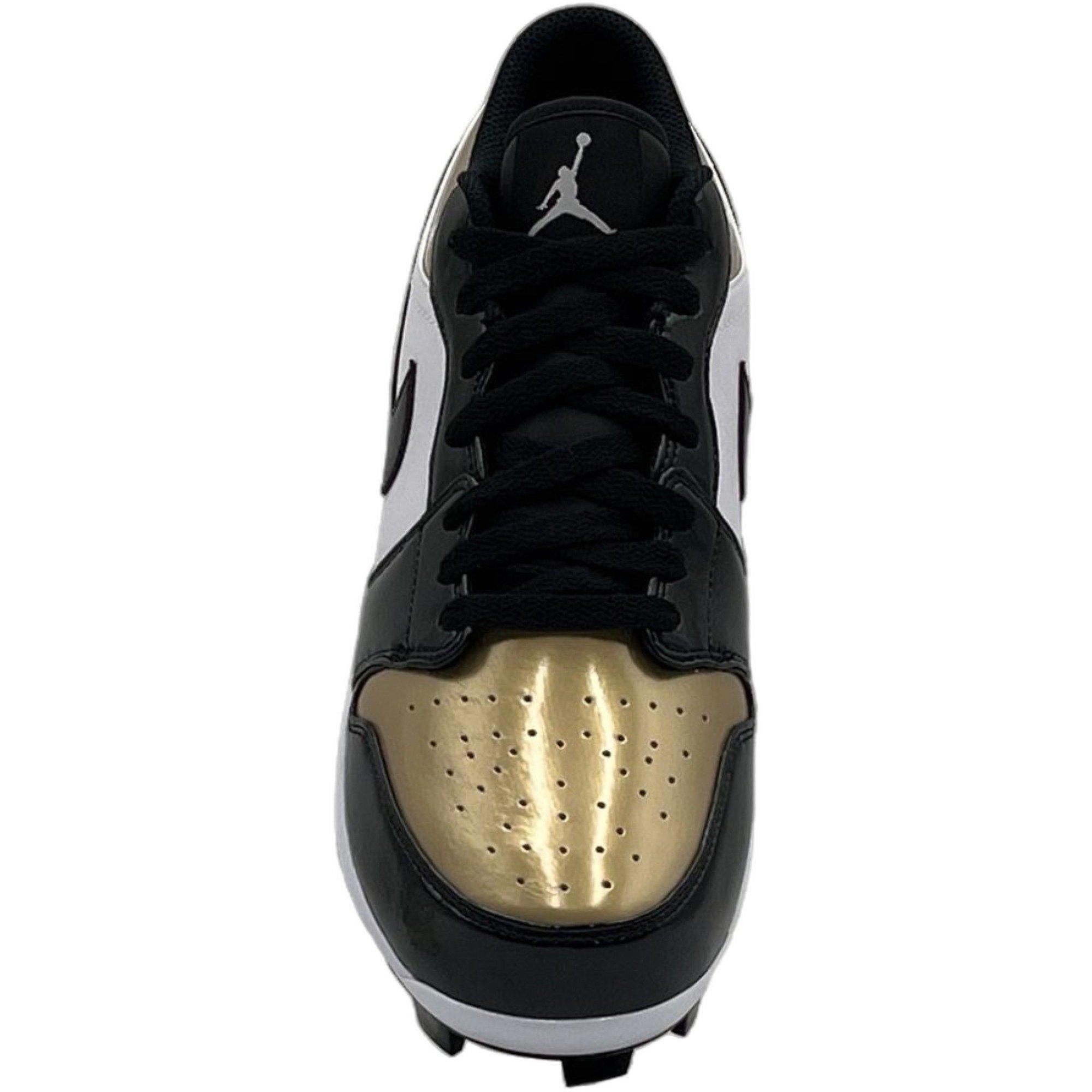 Jordan 1 Retro MCS Low "Metallic Gold/Black/White" Men's Baseball Cleat - BLACK/GOLD Thumbnail View 3