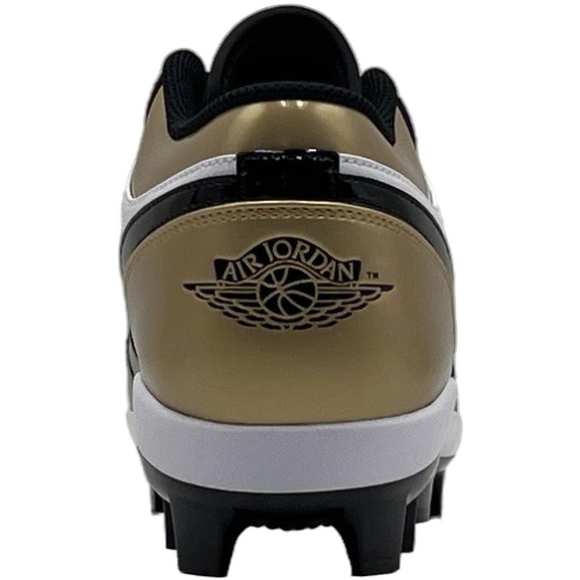 Jordan 1 Retro MCS Low "Metallic Gold/Black/White" Men's Baseball Cleat - BLACK/GOLD Thumbnail View 4