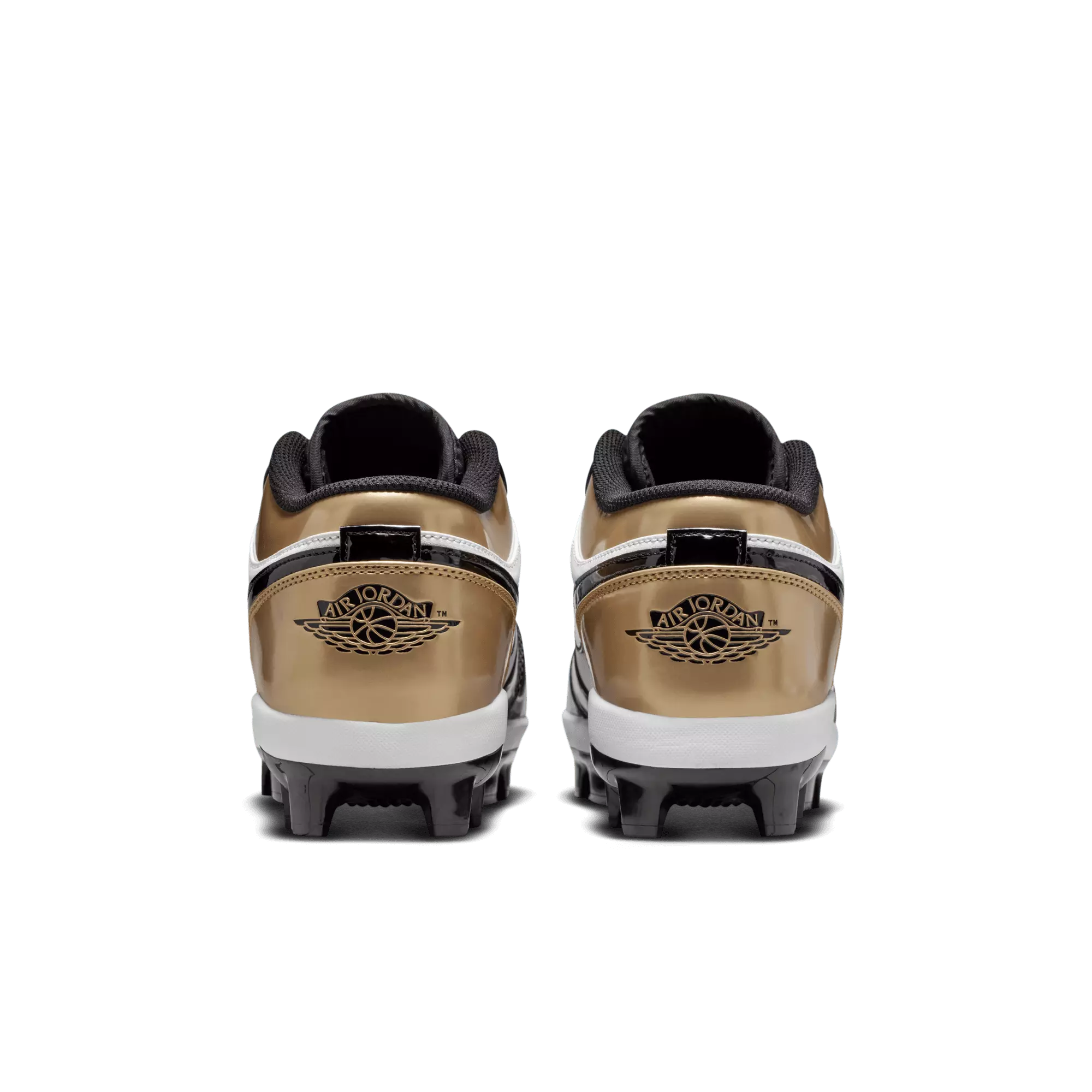 Jordan 1 Retro MCS Low "Metallic Gold/Black/White" Men's Baseball Cleat - BLACK/GOLD