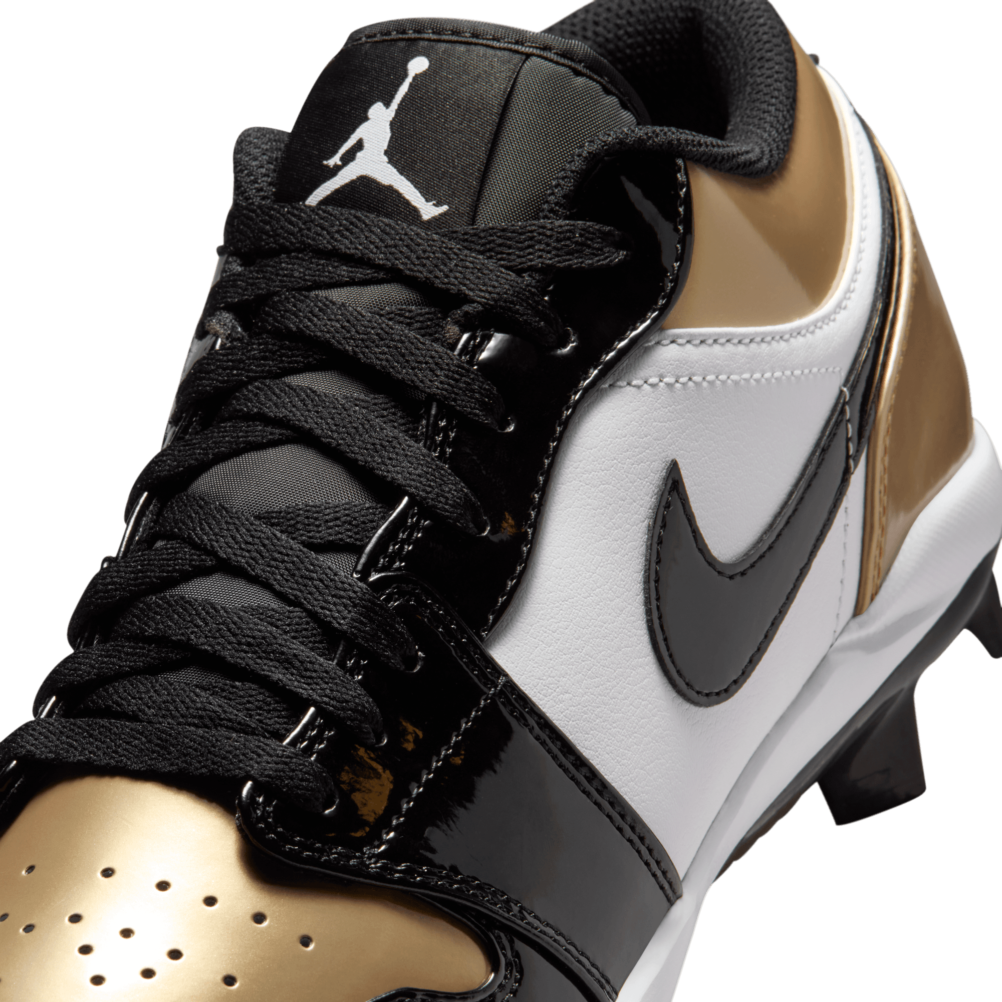 Jordan 1 Retro MCS Low "Metallic Gold/Black/White" Men's Baseball Cleat - BLACK/GOLD Thumbnail View 9