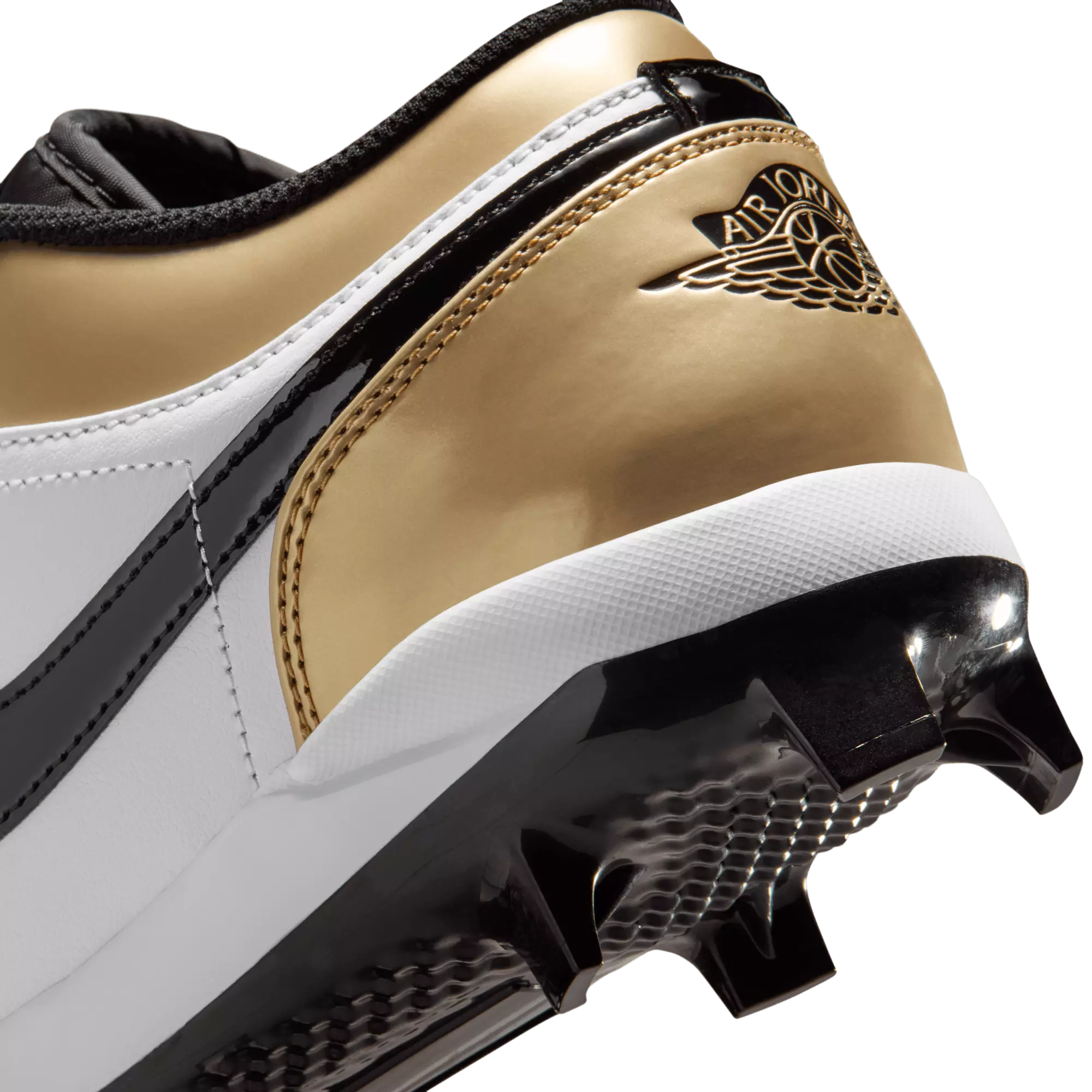 Jordan 1 Retro MCS Low "Metallic Gold/Black/White" Men's Baseball Cleat - BLACK/GOLD