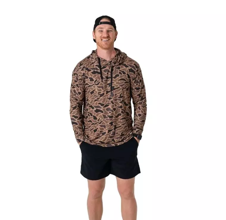 Burlebo Men's Performance Hoodie - Gauge Camo - BROWN/BLACK