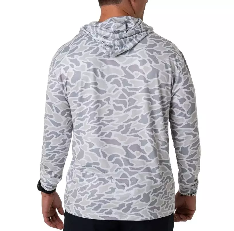 Burlebo Men's Performance Hoodie - White Camo - WHITE